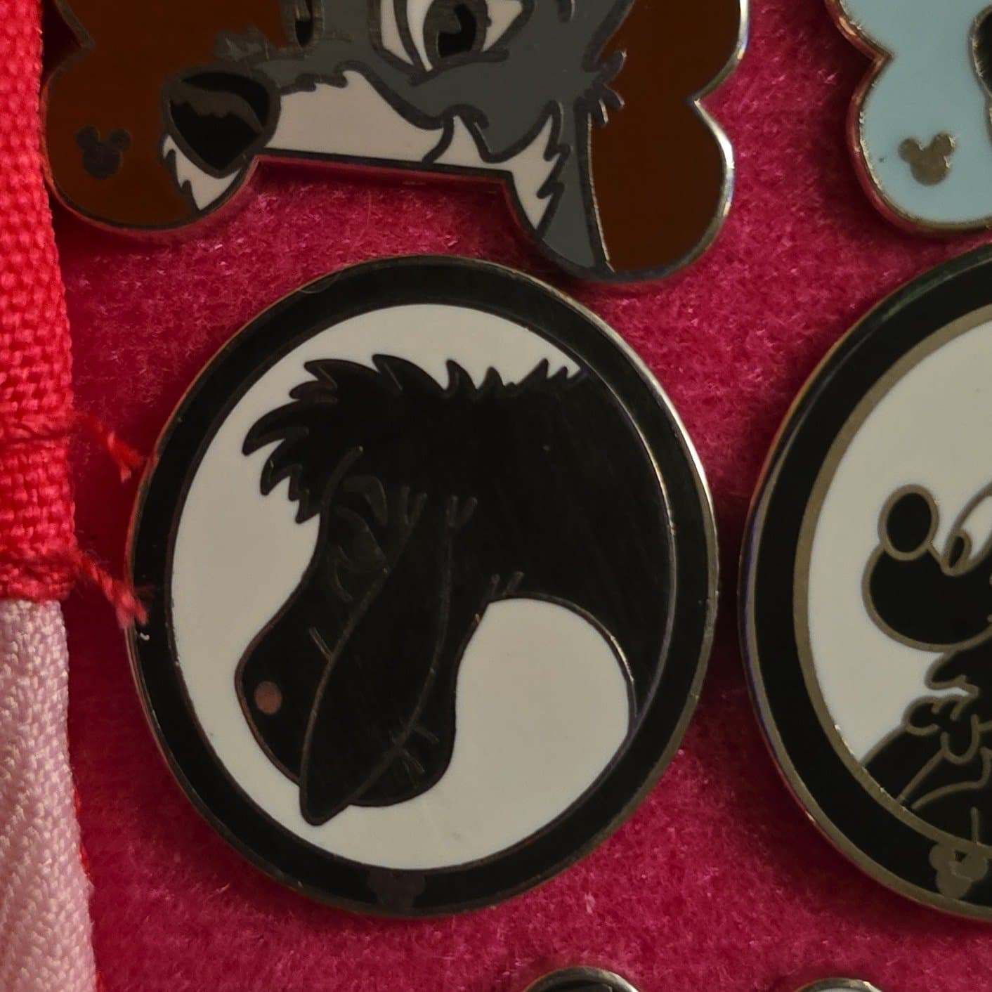 Eeyore Black & White Silhouette Hidden Mickey Trading Pin front