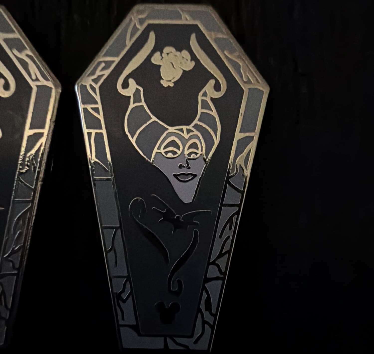 Maleficent Coffin Hidden Mickey Pin