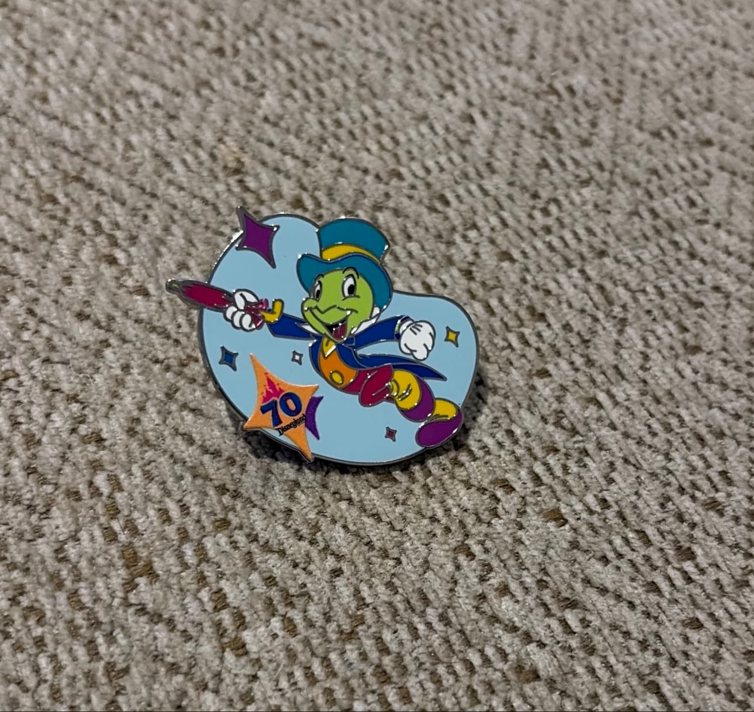 Disneyland 70th Anniversary Jiminy Cricket Mystery Pin
