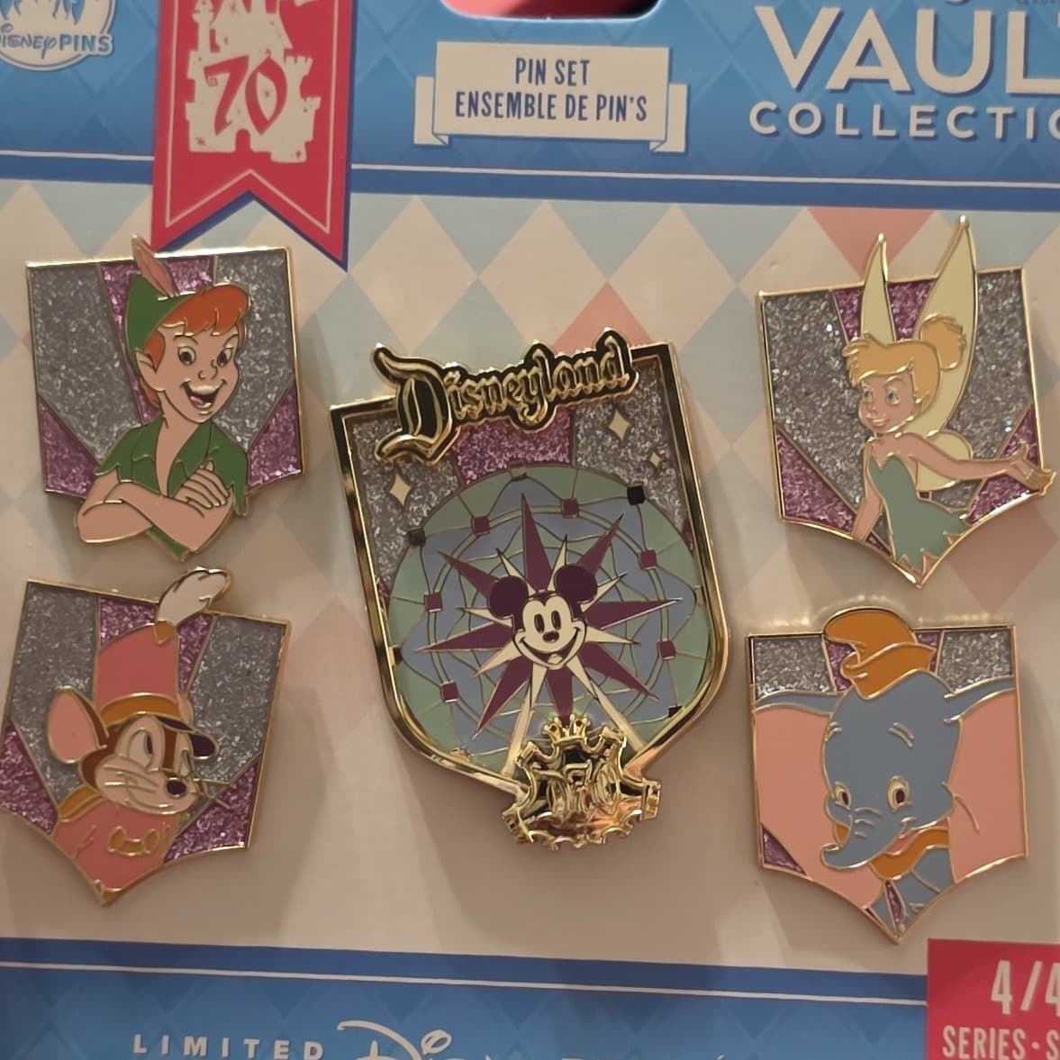 Disneyland 70th Anniversary Vault Collection Pin Set 4 front