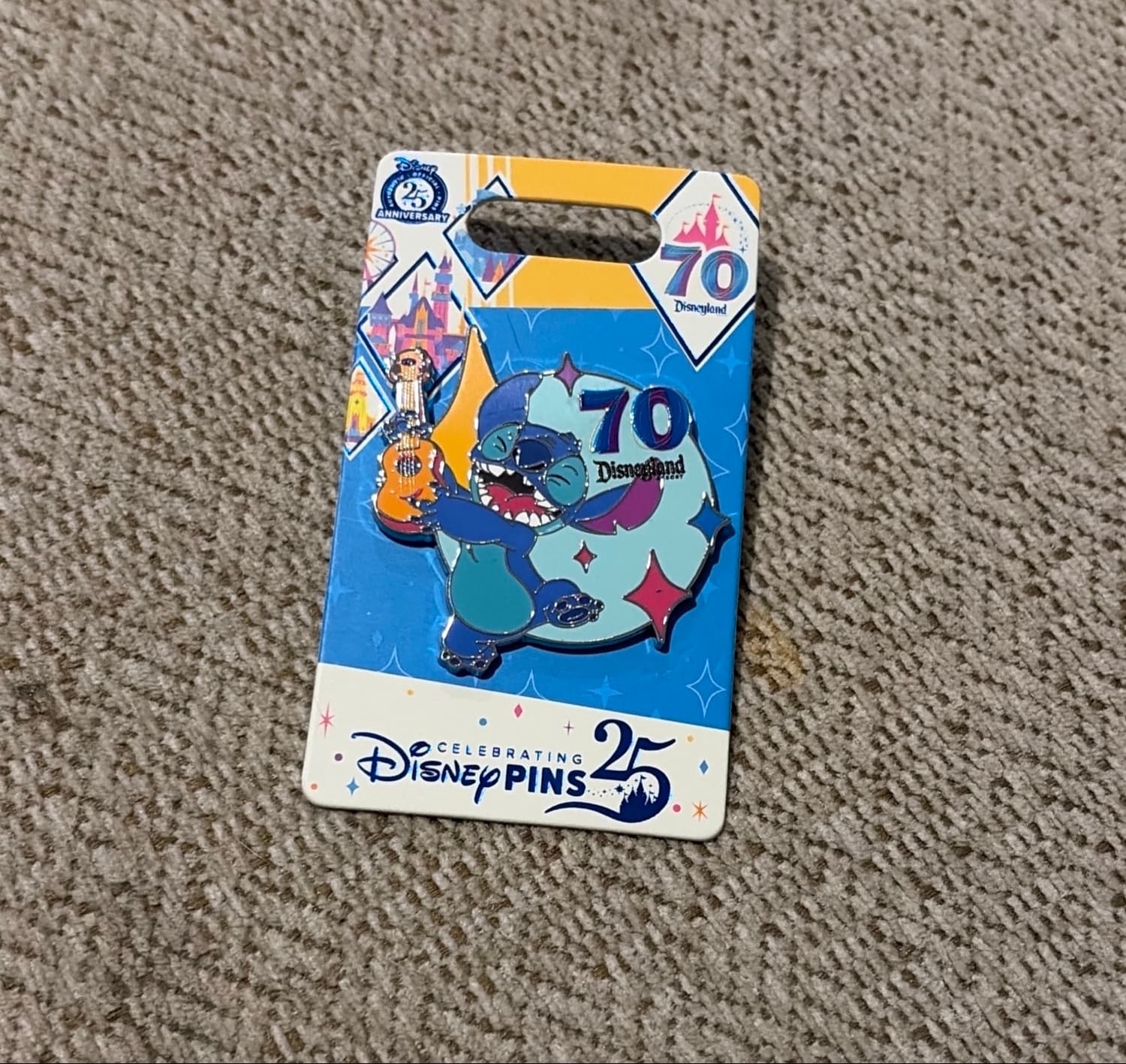 Stitch Pin, Disneyland 70th Anniversary front
