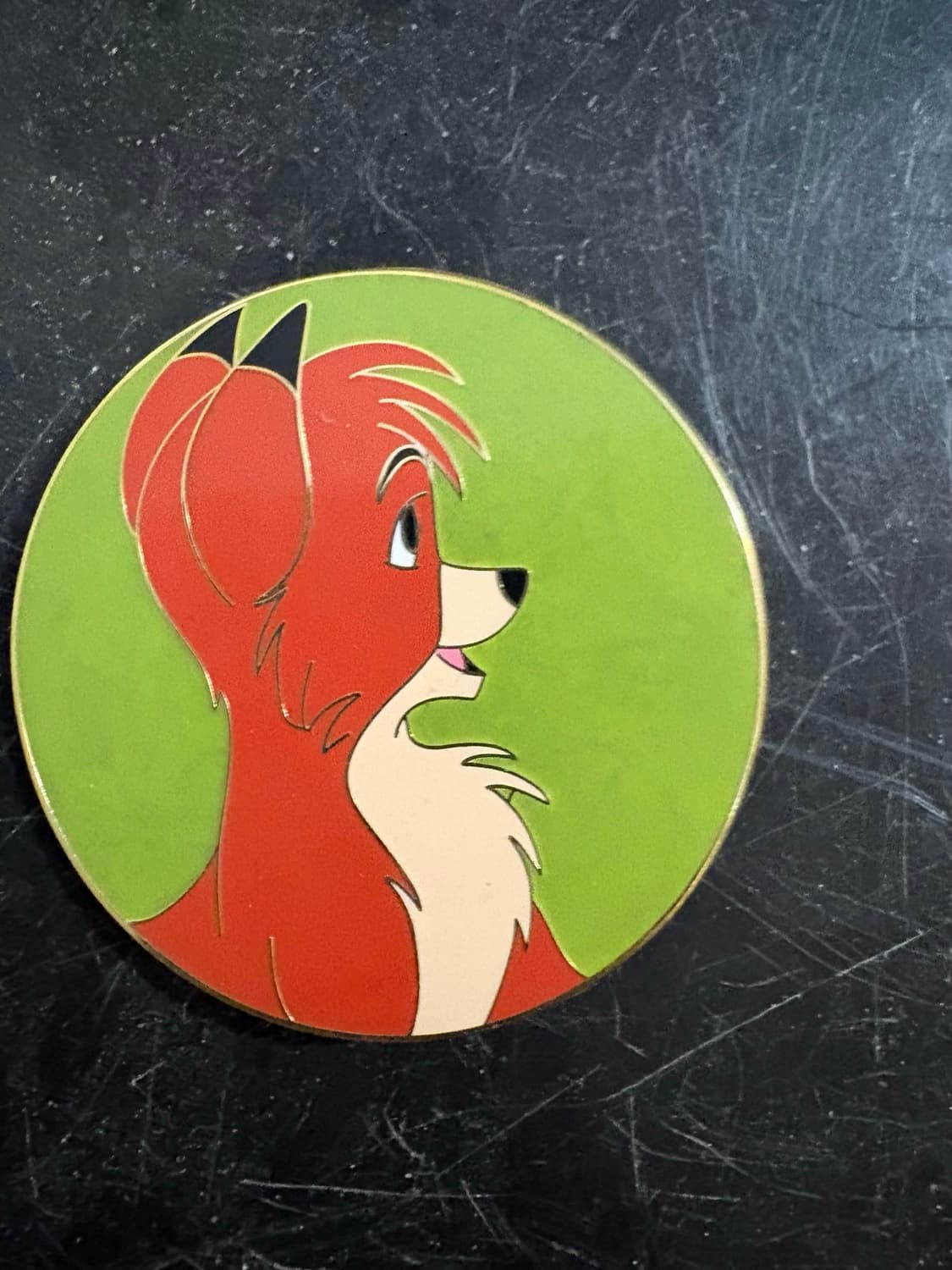 Tod Profile Green Circle - The Fox and the Hound fantasy pin
