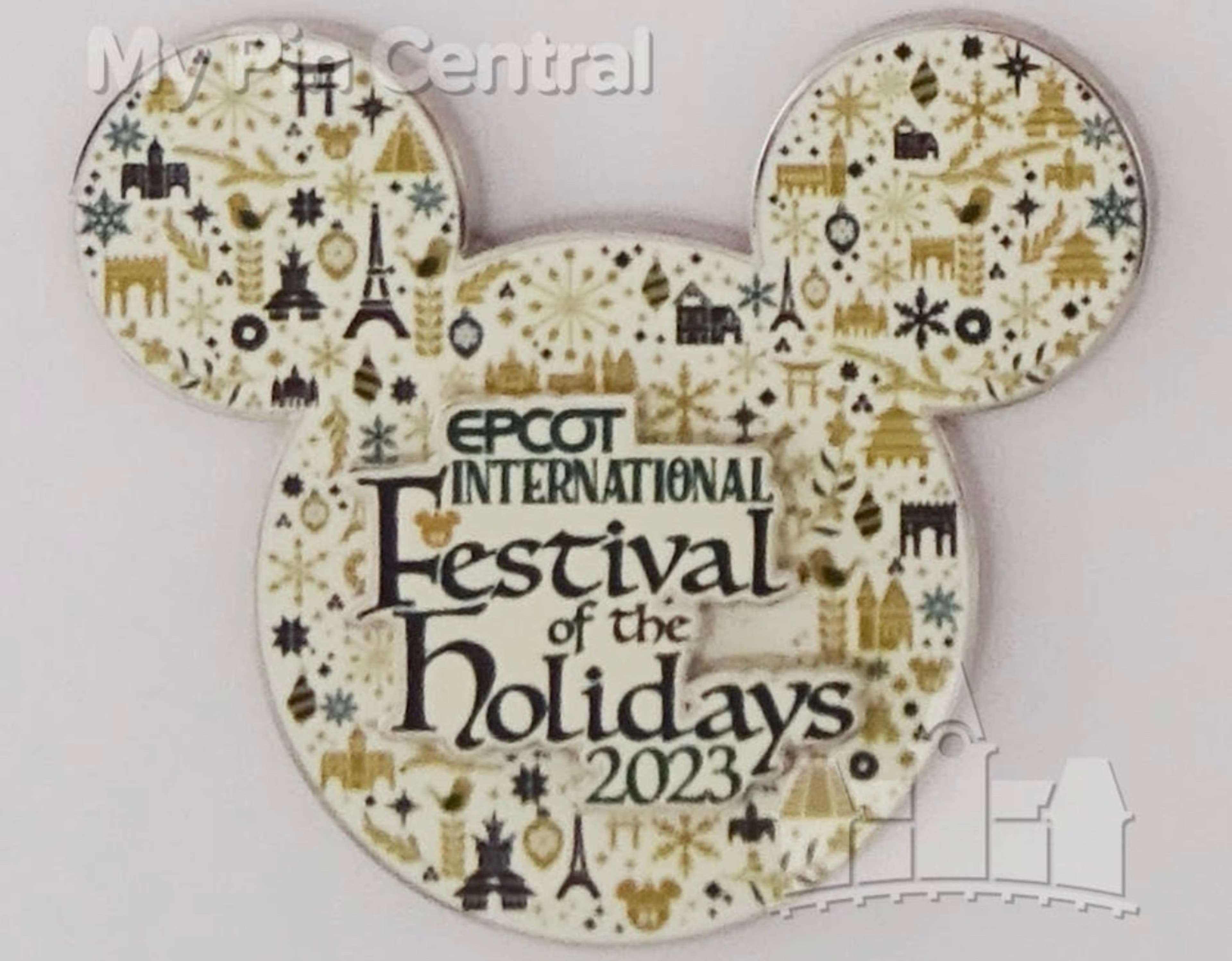 EPCOT International Festival of the Holidays 2023 Mickey Icon Logo Pin front