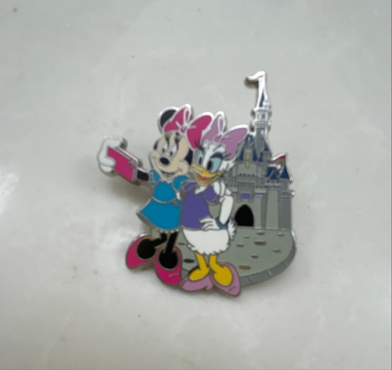 Minnie Mouse and Daisy Duck Selfie at Cinderella Castle Pin