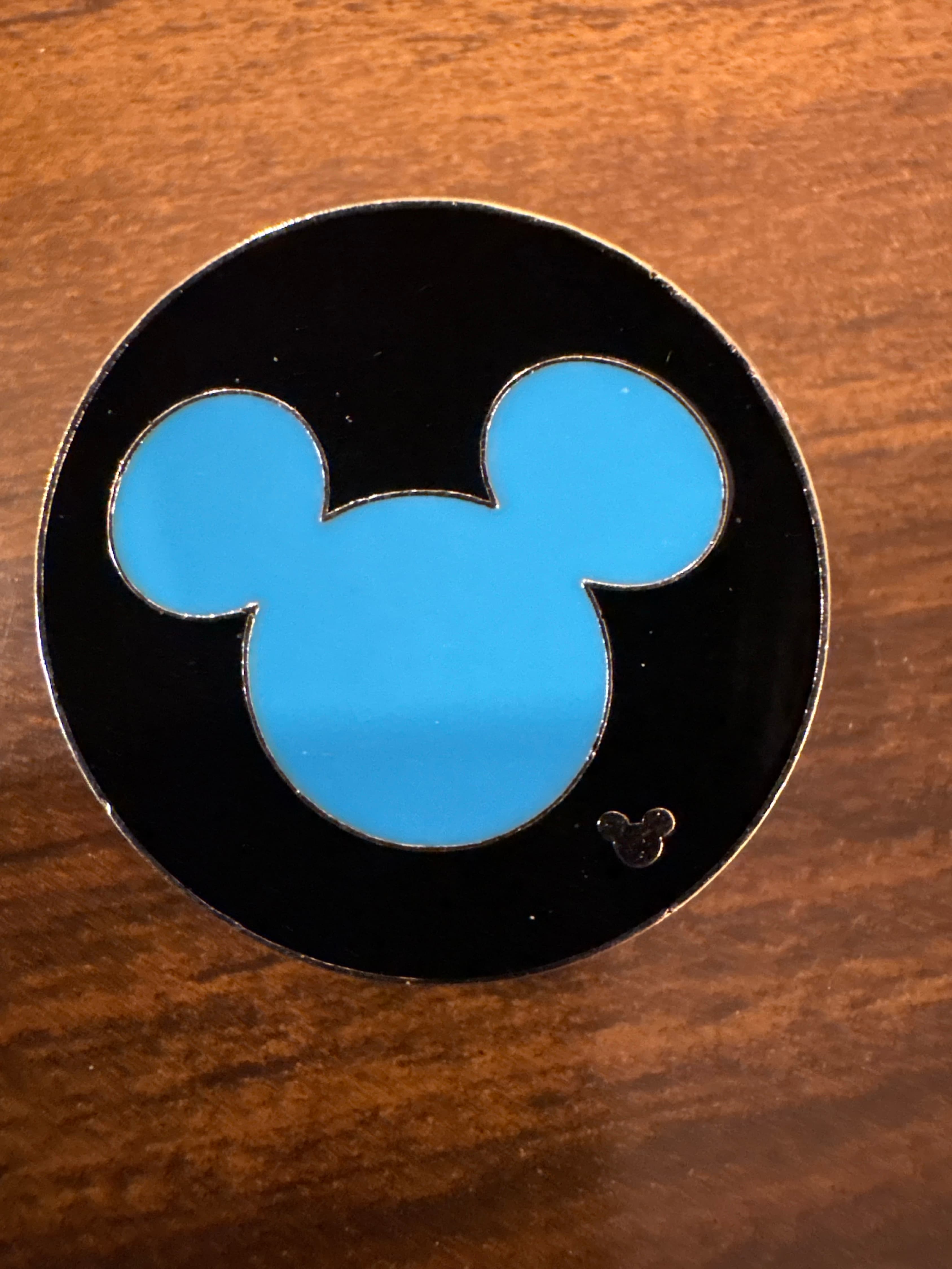 Mickey Mouse Icon Blue on Black