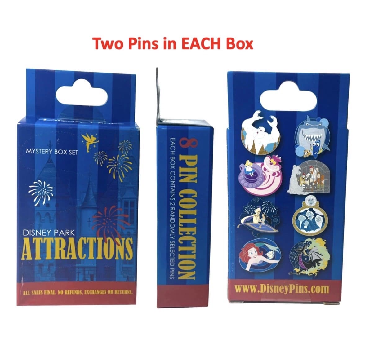 Disney Park Attractions Mystery Pin Box Set (2 pins per box) Unopened Box