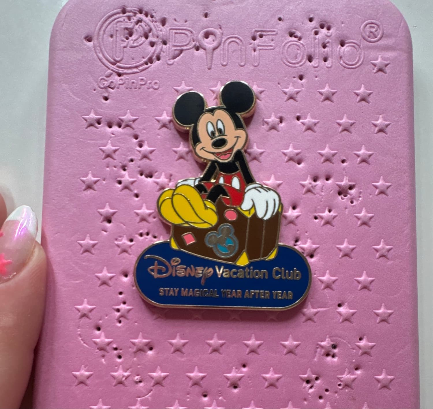 Mickey Sitting on Suitcase - Stay Magical Year After Year front