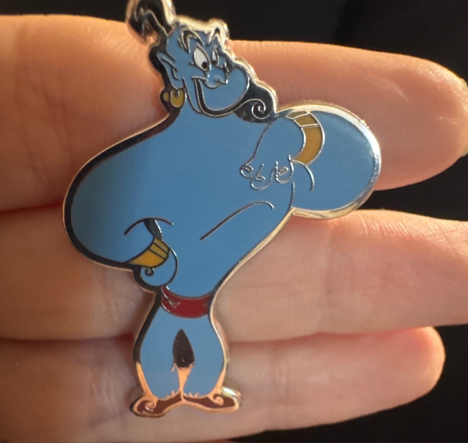 Genie from Aladdin Standing with Hand On Chest