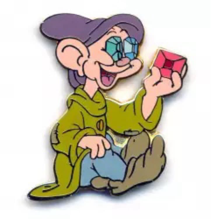 Dopey Sitting with Jewels over his Eyes front