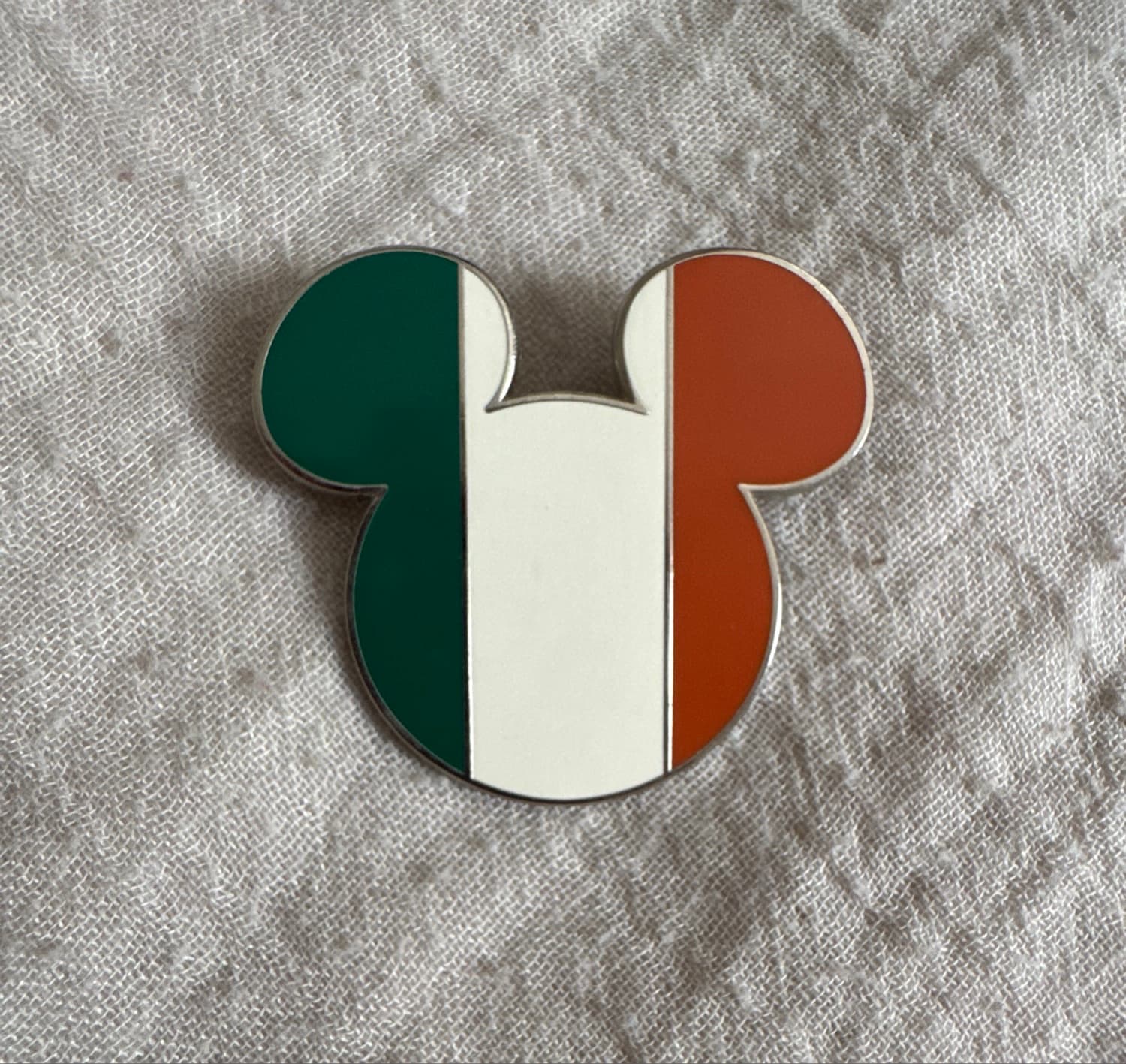 Mickey Head Ireland Flag Pin front