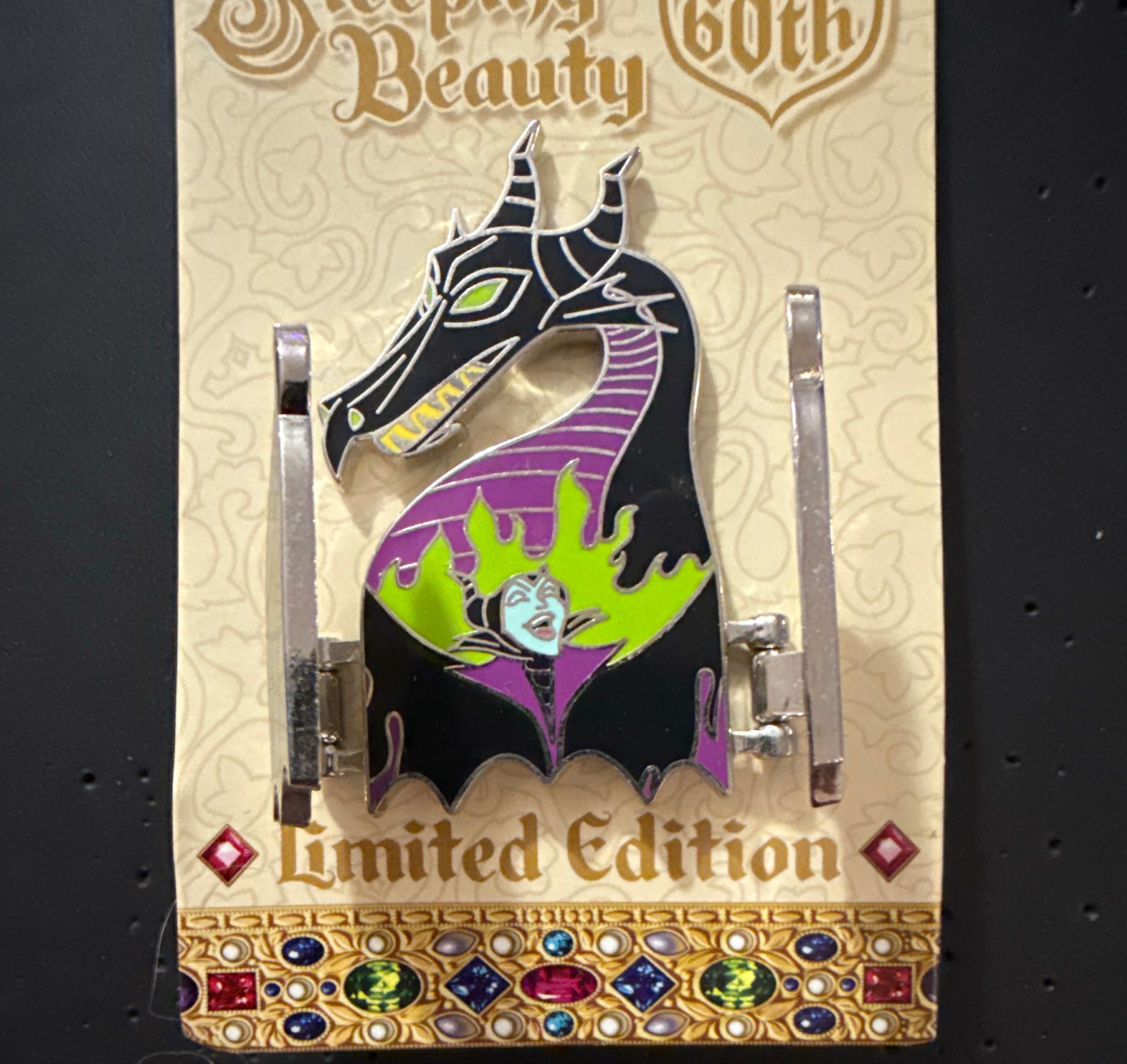 Sleeping Beauty 60th Anniversary Limited Edition Maleficent Dragon Key Pin