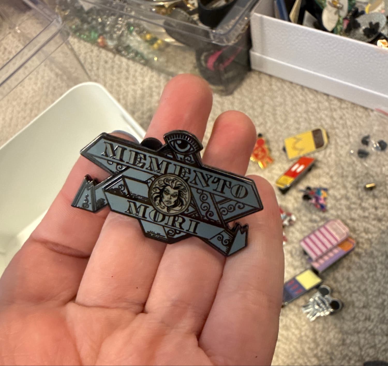 Haunted Mansion Memento Mori Madame Leota Banner Pin