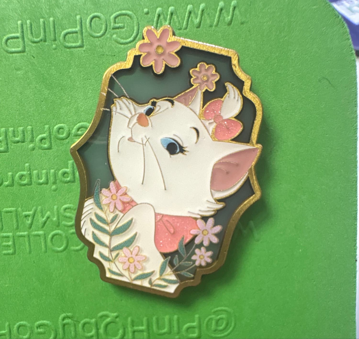 Marie The Aristocats Acrylic 3D Gold Frame Pin front