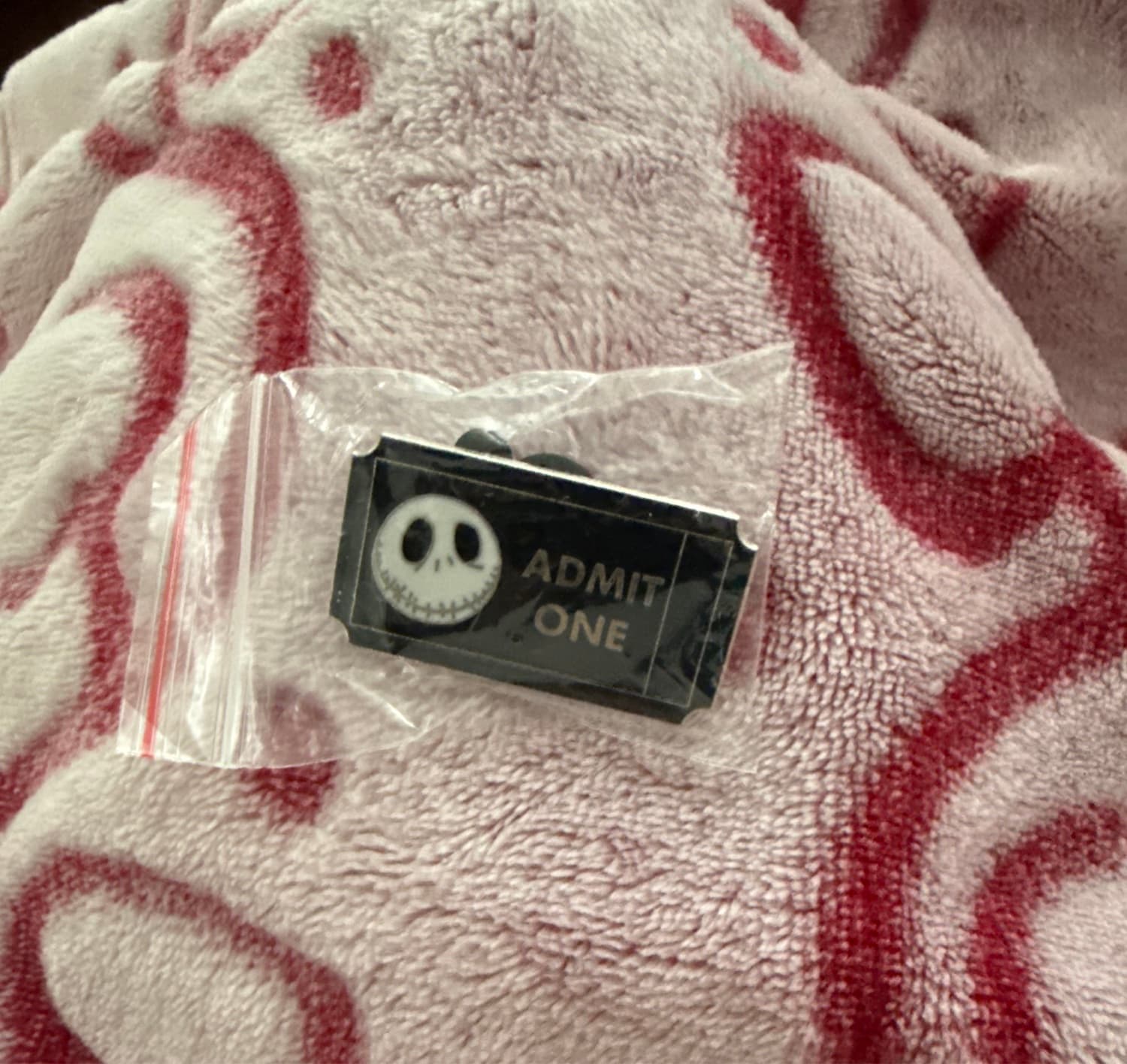 Nightmare Before Christmas Jack Skellington Admit One Ticket Pin