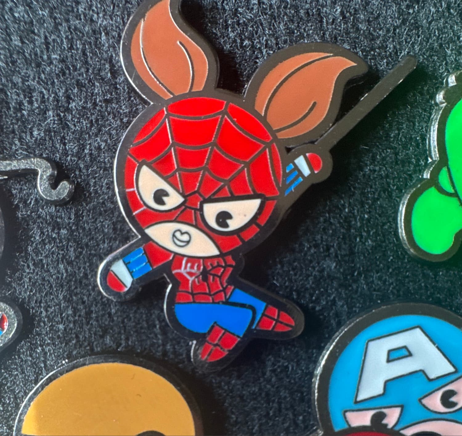 Spider-Woman Kawaii Hidden Mickey Pin front