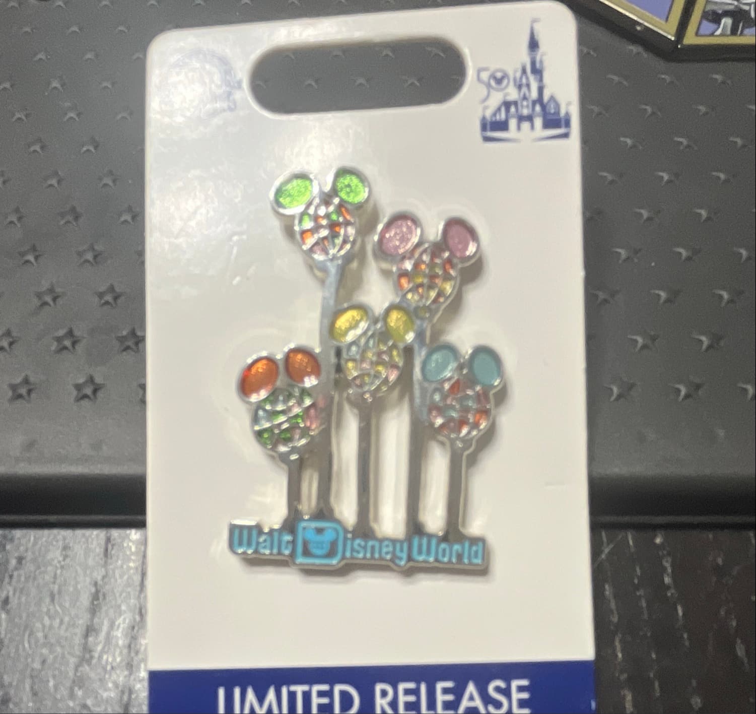 Walt Disney World 50th Anniversary Mickey Mouse Balloons Pin front