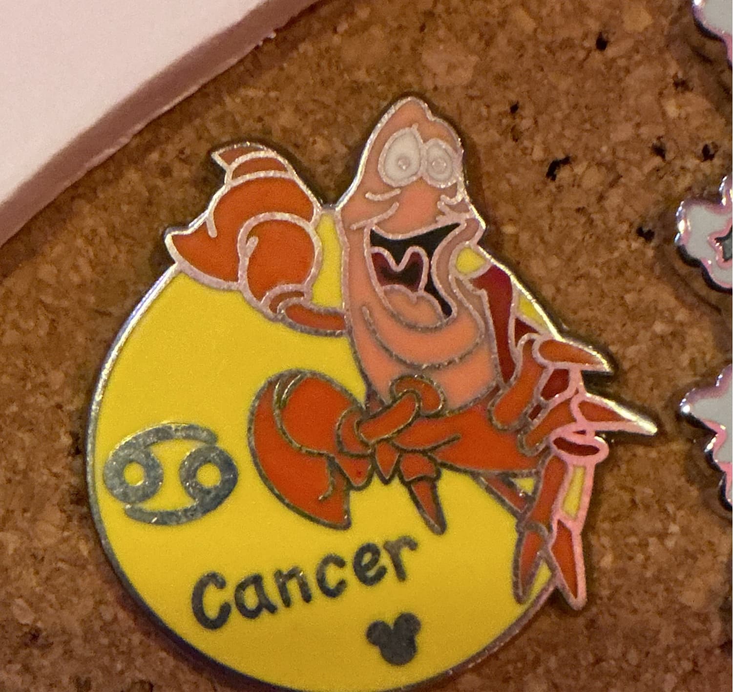 Sebastian Cancer Zodiac Hidden Mickey Pin front
