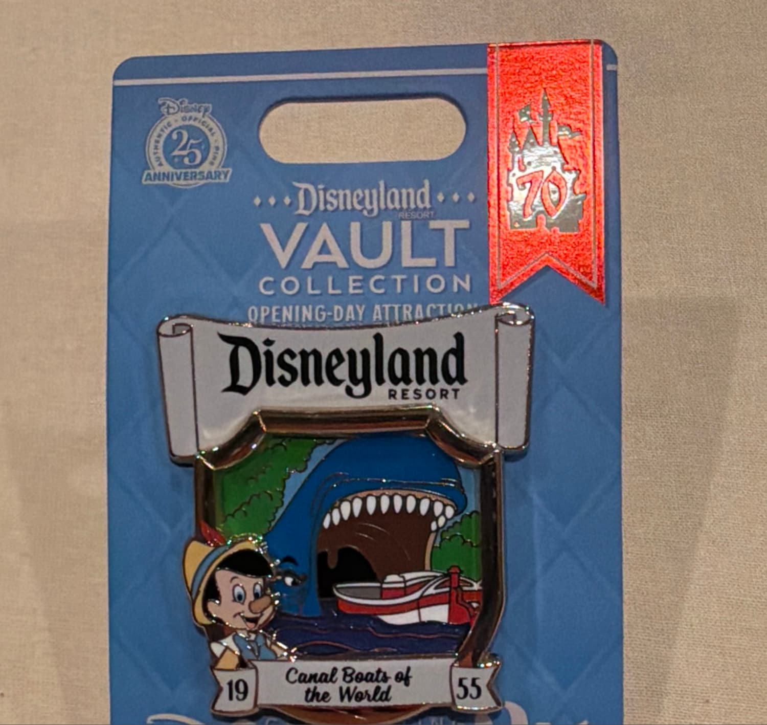 Canal Boats of the World Disneyland Vault Collection Opening Day Attraction Pin front