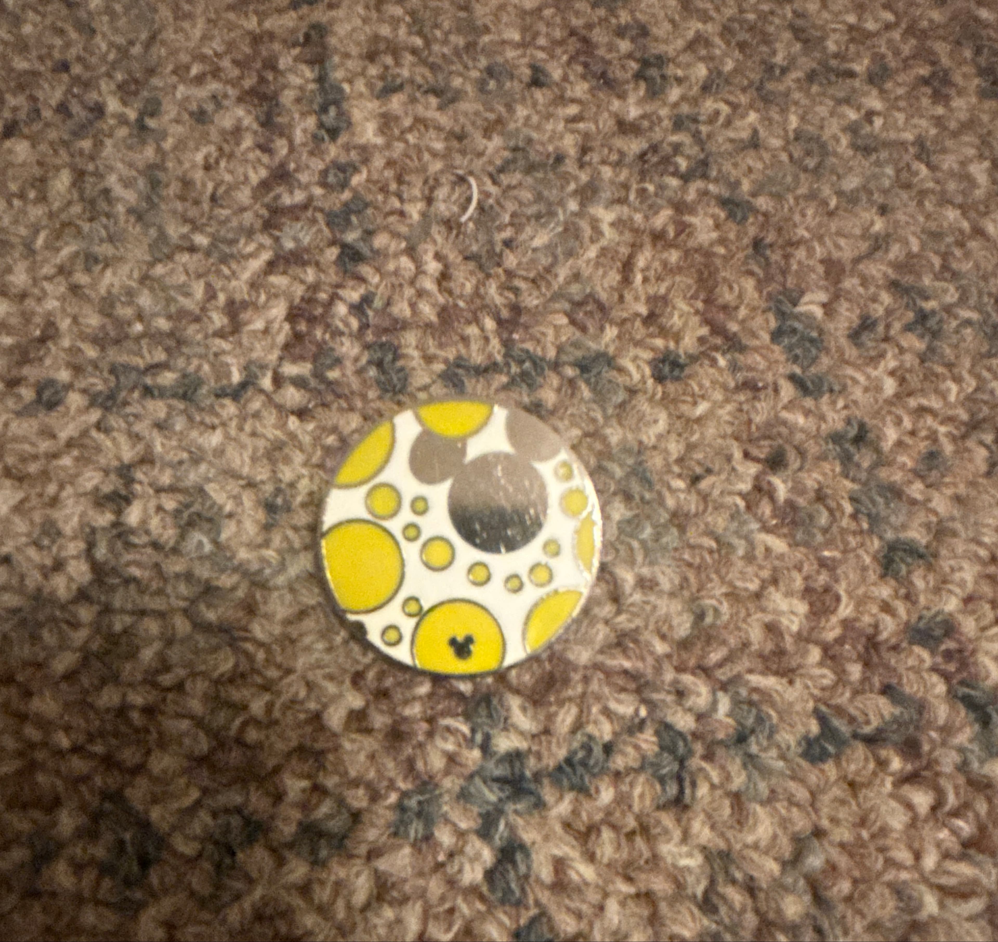 Yellow Polka Dots Pin front