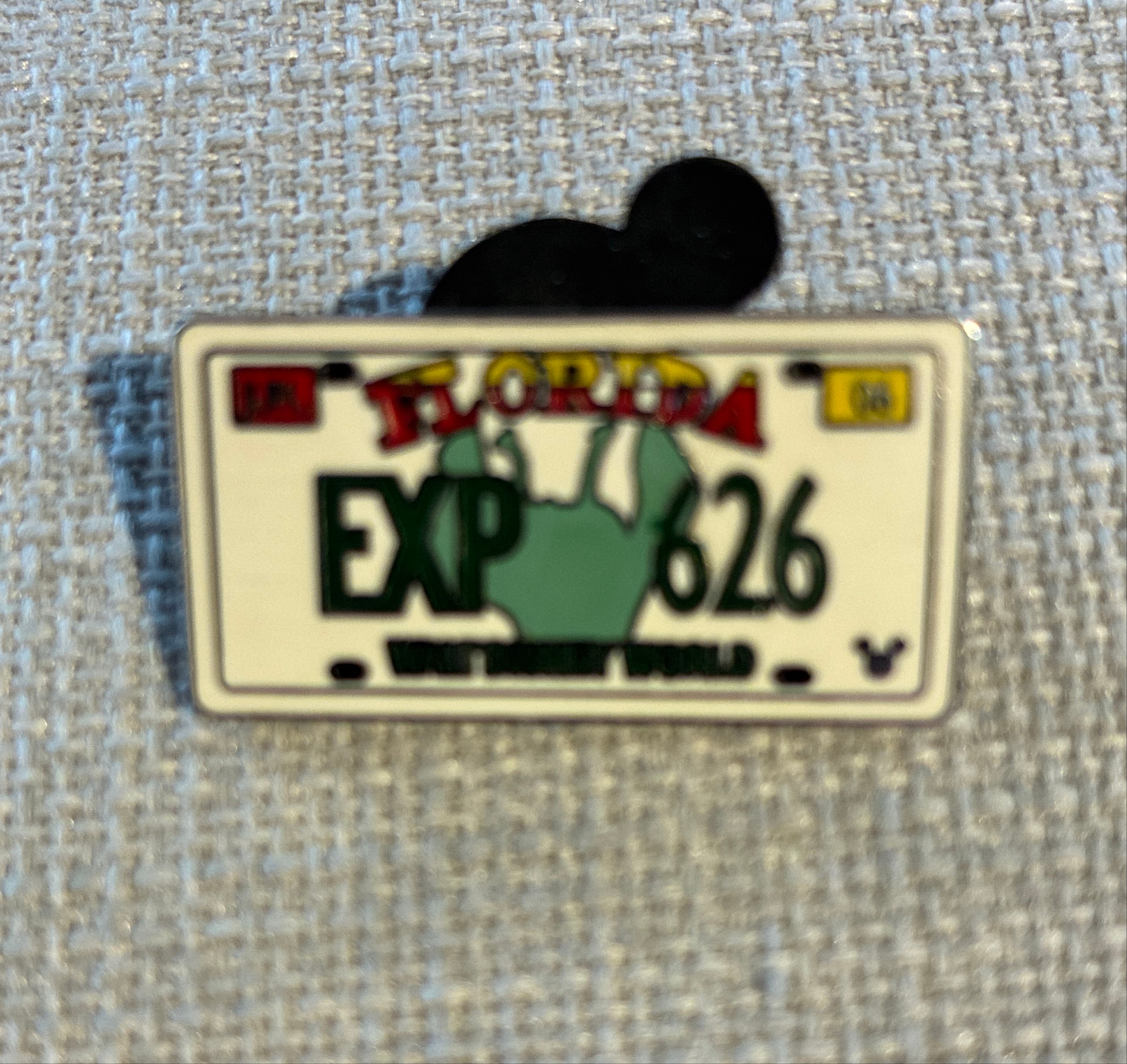 Stitch EXP 626 Florida License Plate Pin front
