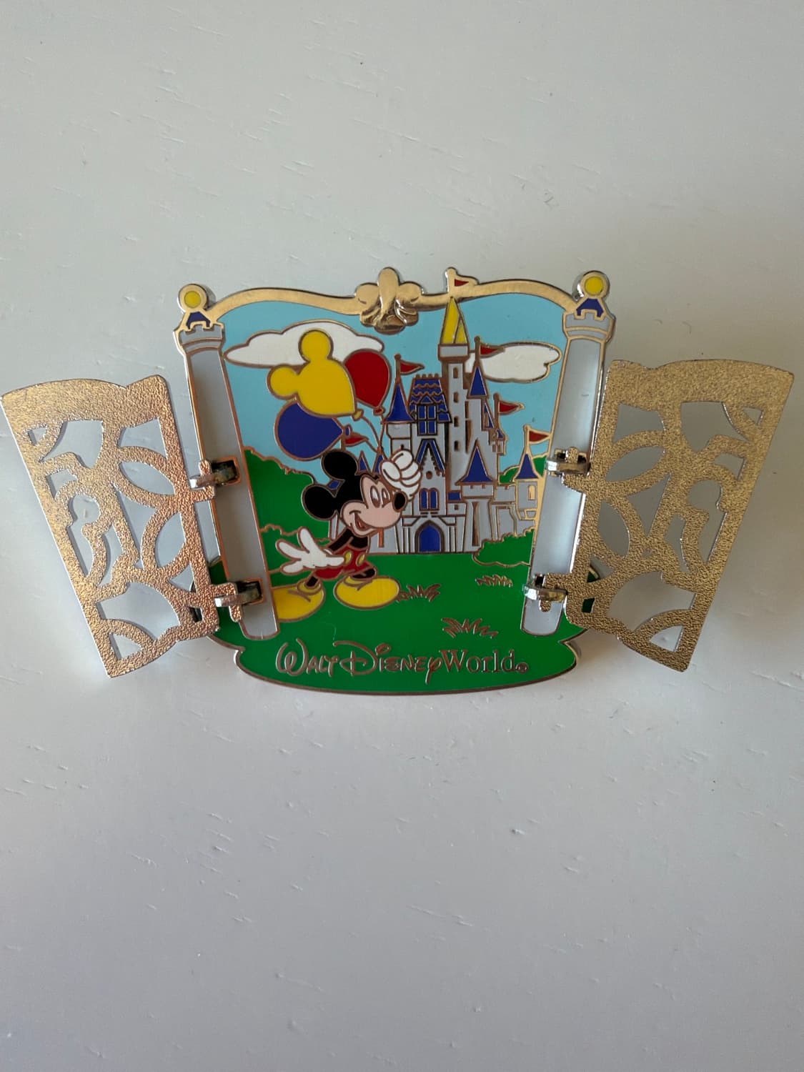 Mickey Mouse Castle Gates Hinged Pin front