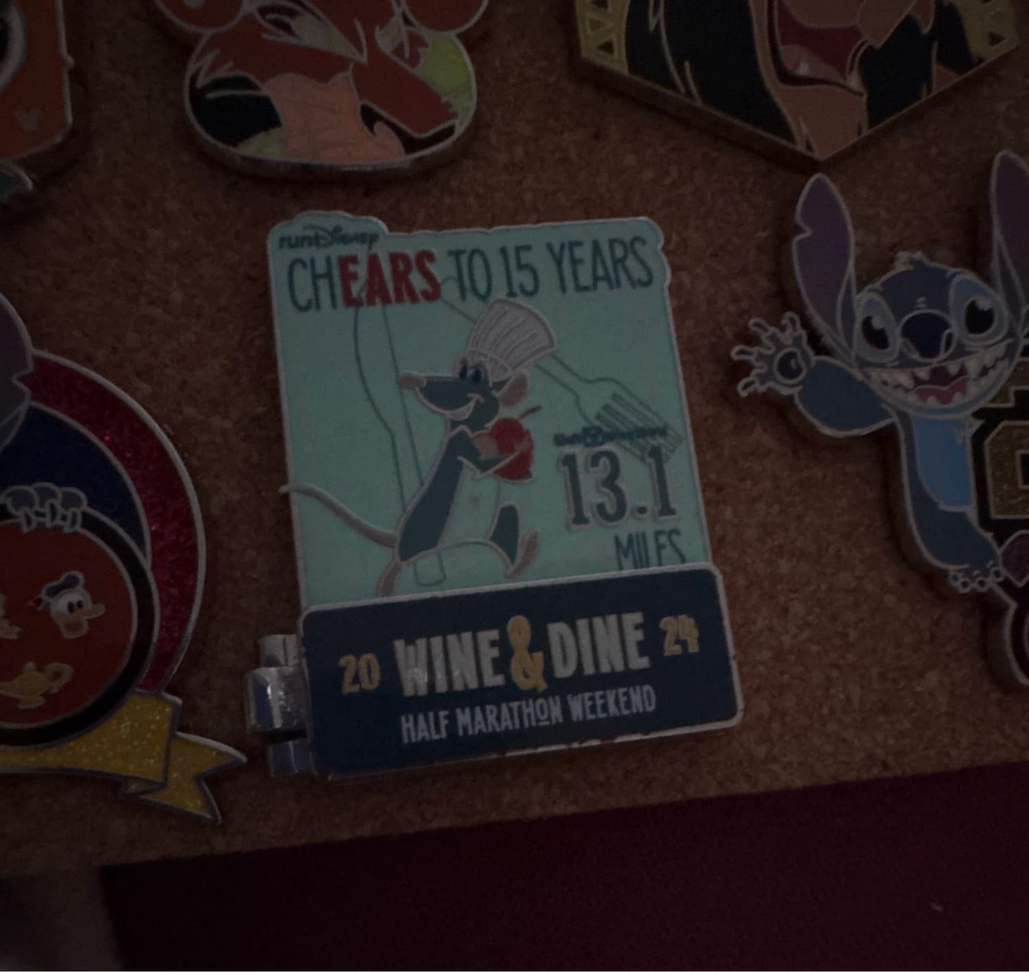 Remy 2024 runDisney Wine & Dine Half Marathon Weekend 'ChEARS to 15 Years' Pin