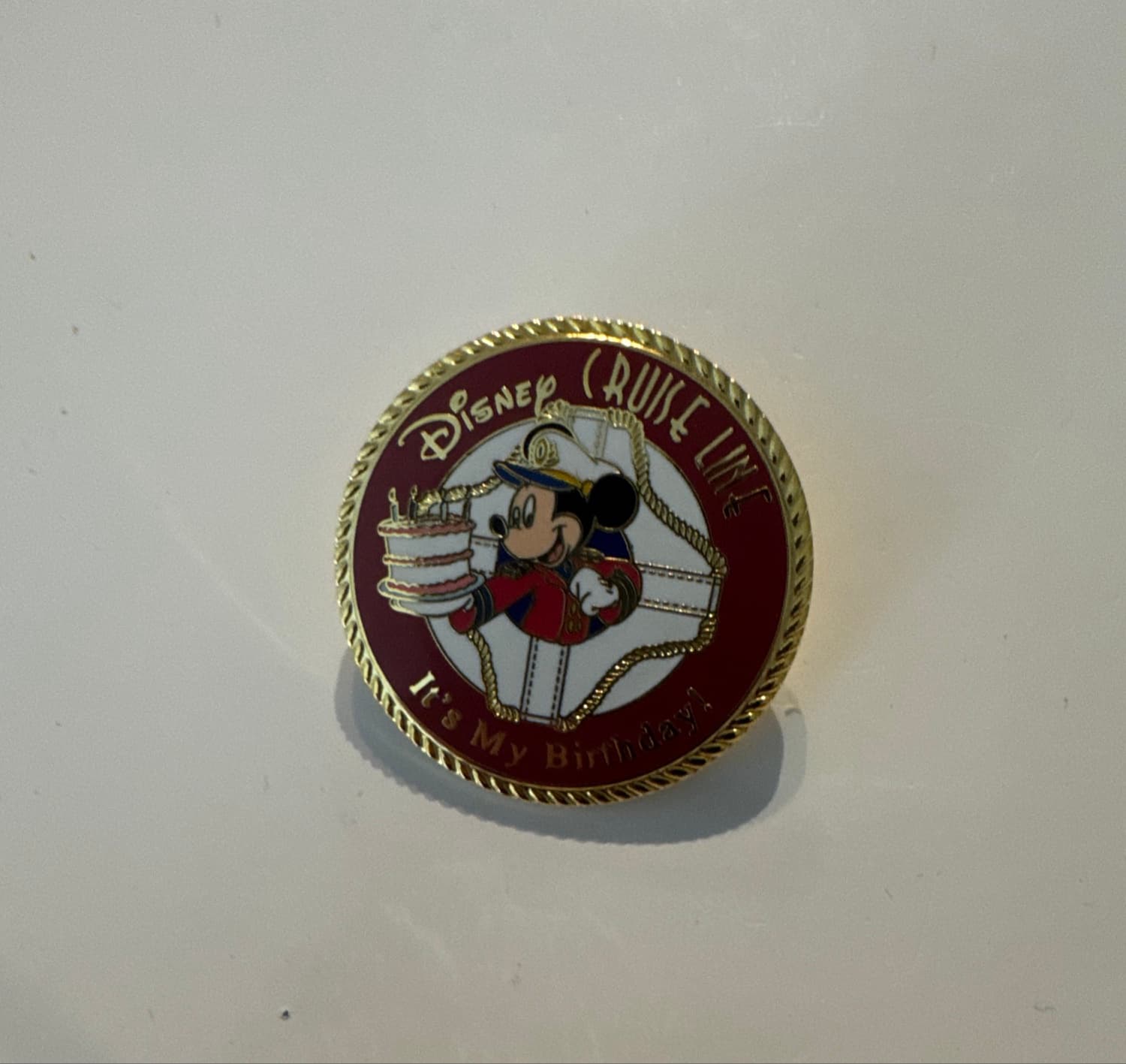 Disney Cruise Line Captain Mickey with Birthday Cake 'It's My Birthday!' Pin