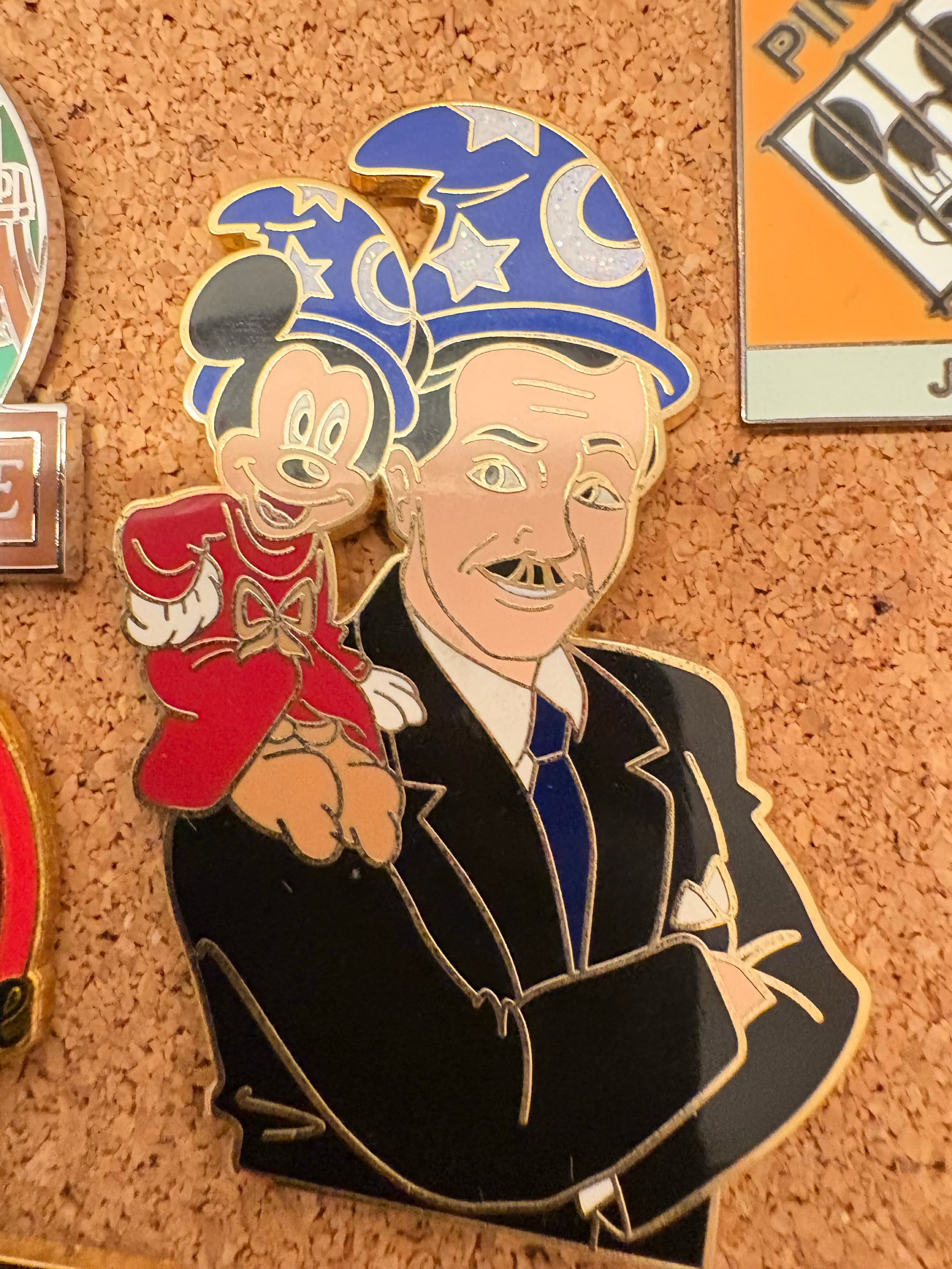 Walt Disney with Sorcerer Mickey on Shoulder fantasy