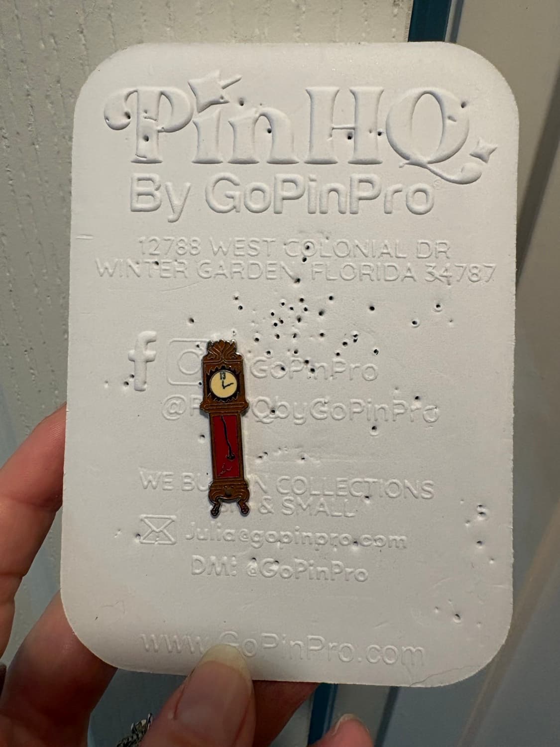 Haunted Mansion 13 Hr Grandfather Clock Hidden Mickey Pin front