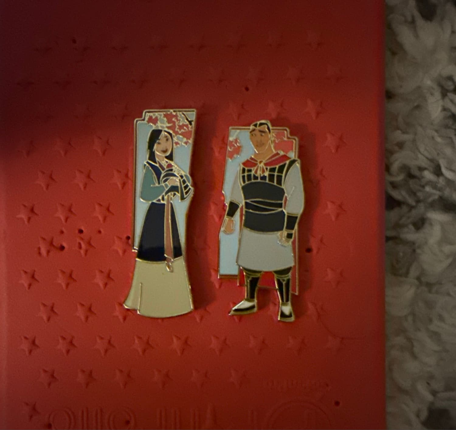 Mulan & Li Shang Cherry Blossom Pin Set
