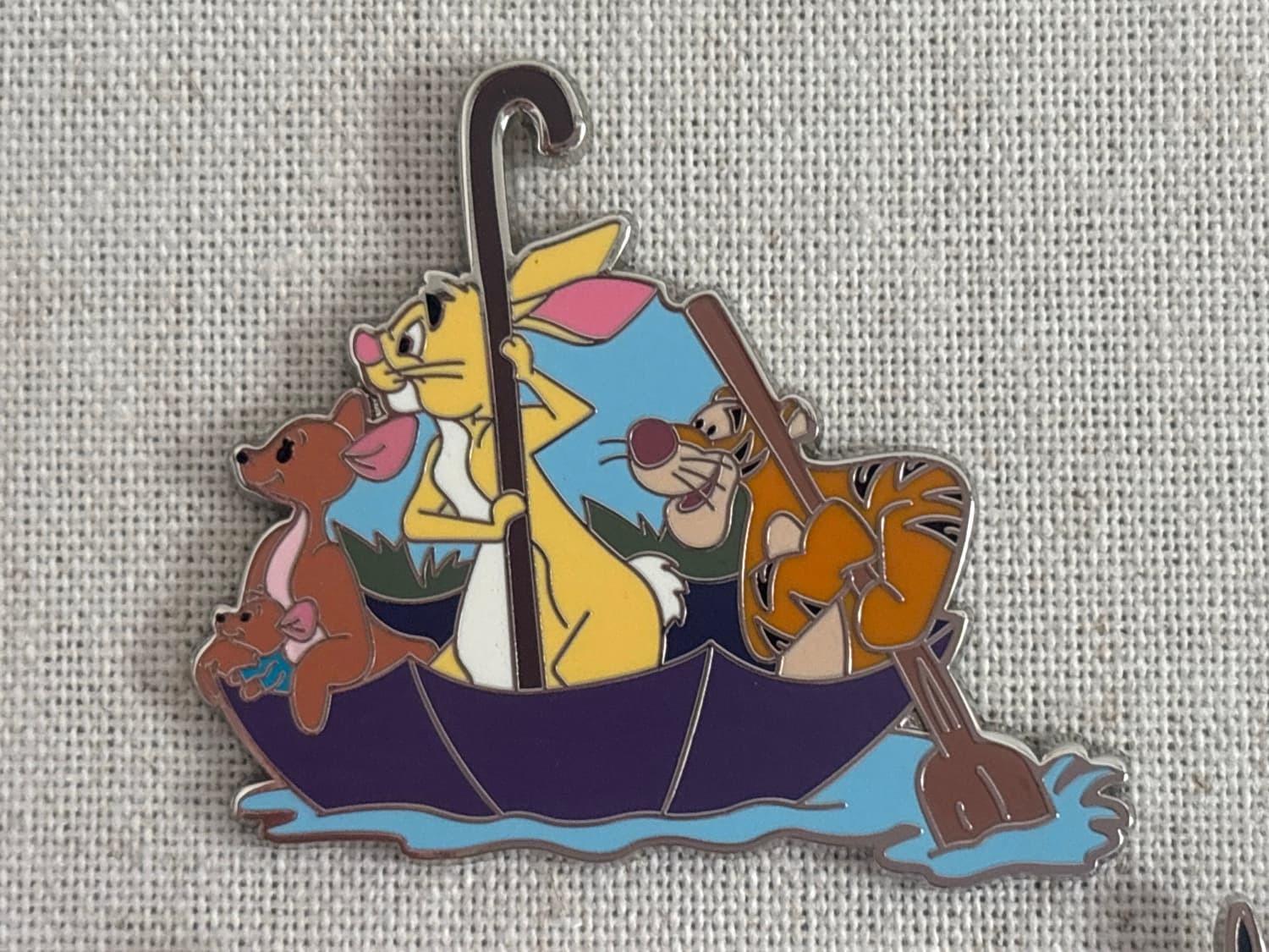 Christopher Robin & Friends Rainy Day Pin Set - Kanga, Roo, Tigger & Rabbit in Umbrella ONLY