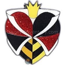 Queen of Hearts Glitter Heart Pin
