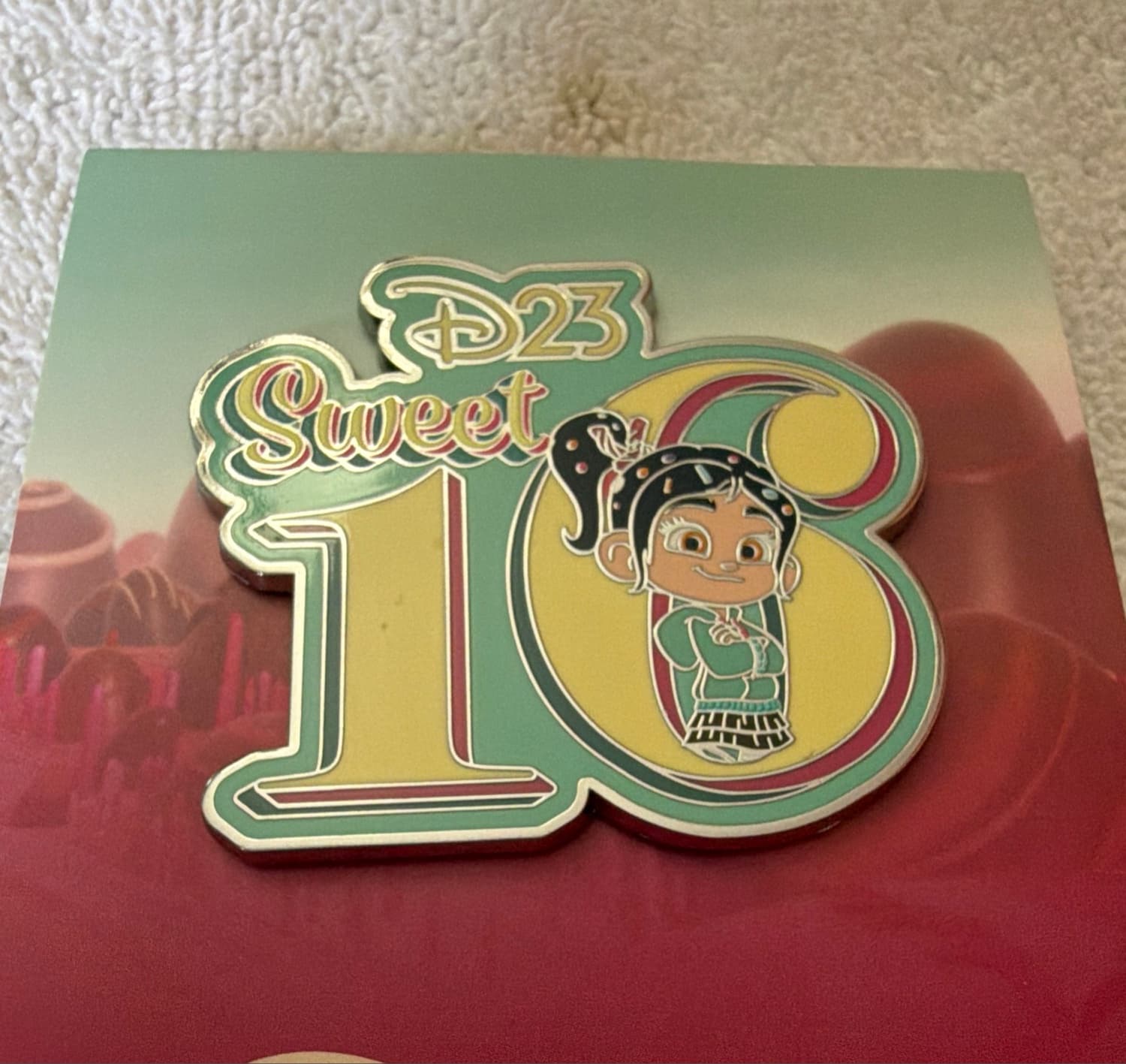 D23 Sweet 16 Vanellope von Schweetz Pin front