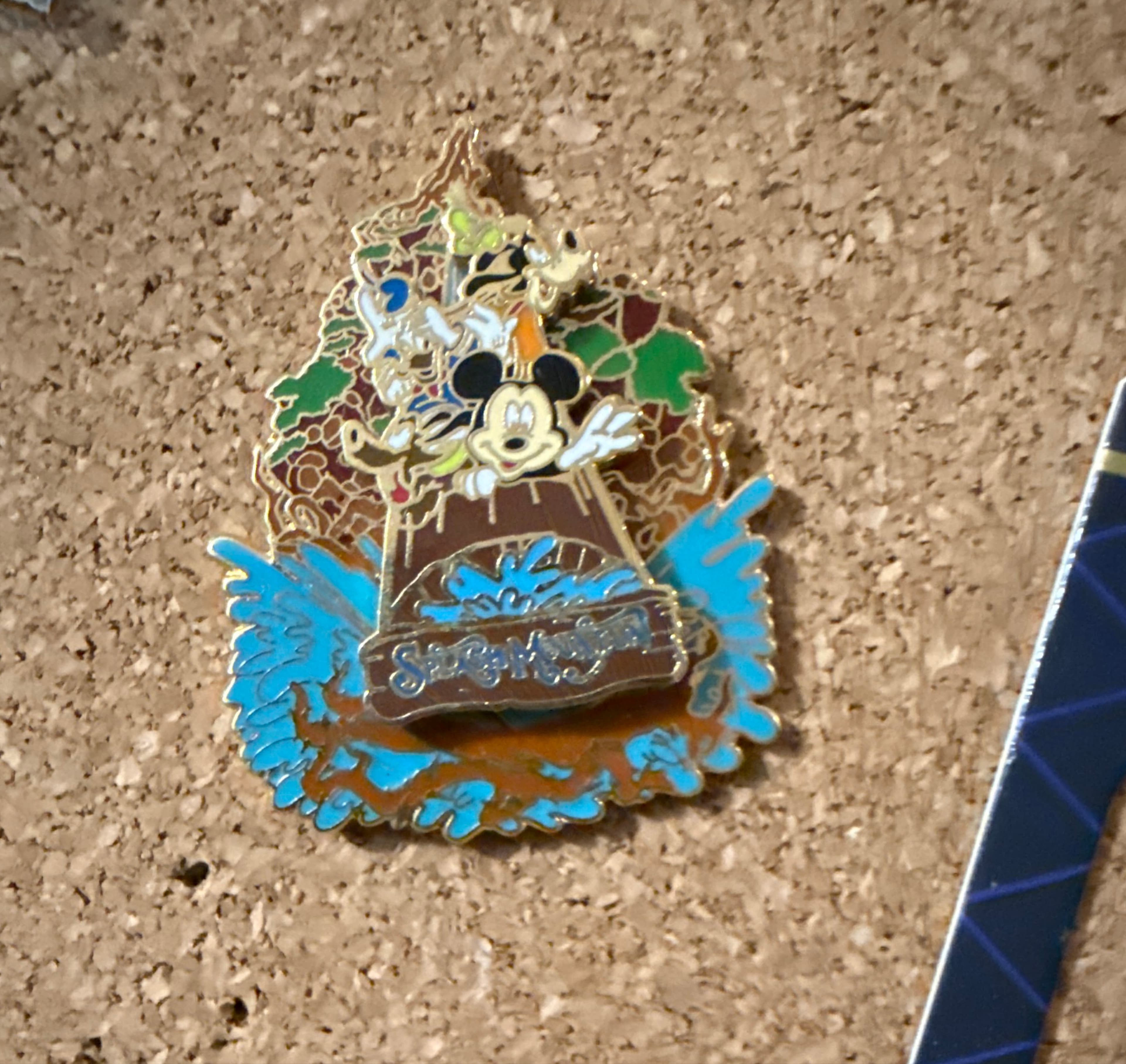 Mickey, Pluto, Donald, Goofy - Splash Mountain Log Flume Slider Pin front