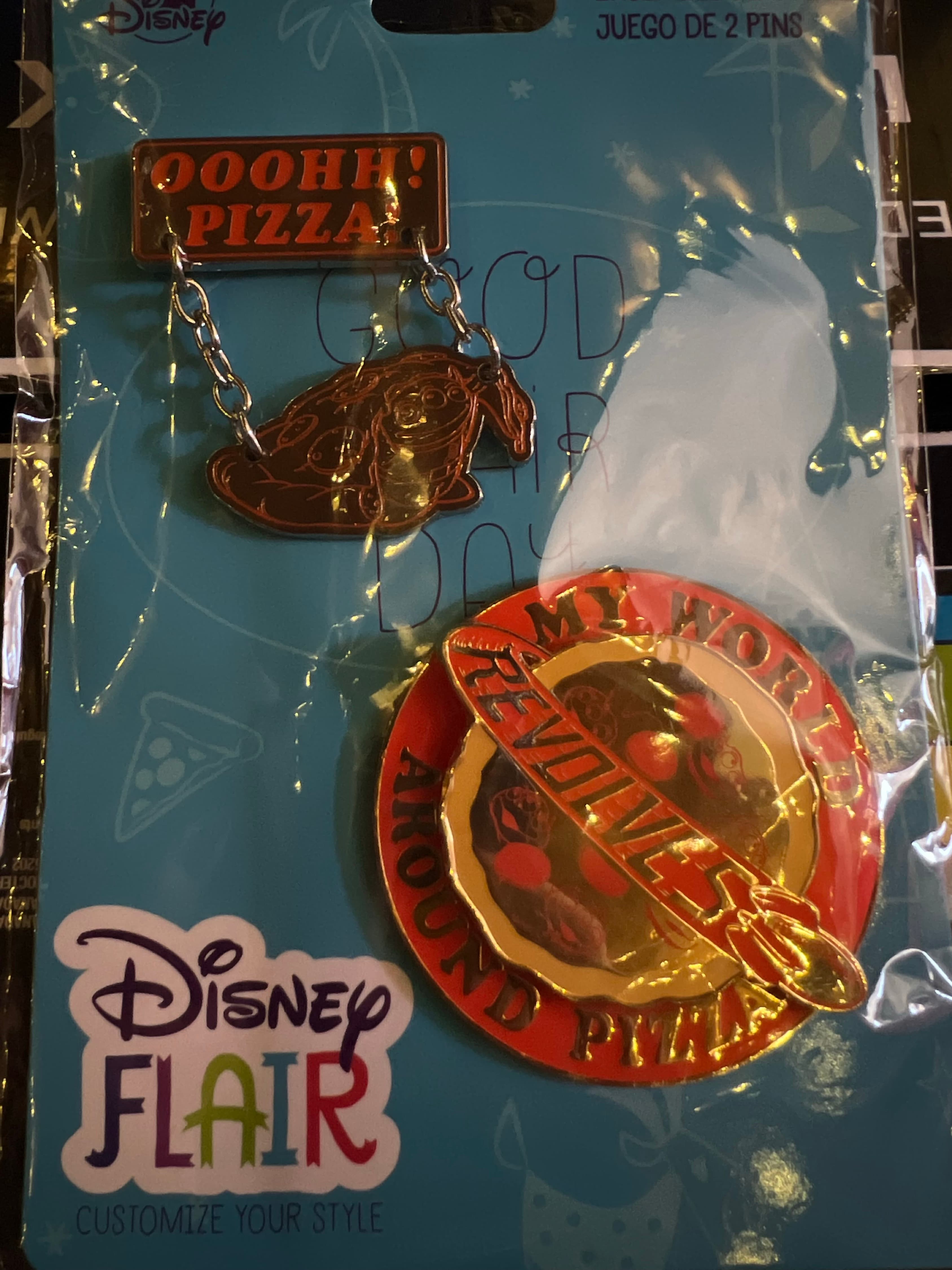 Pizza Planet Alien Disney Flair Pin Set front