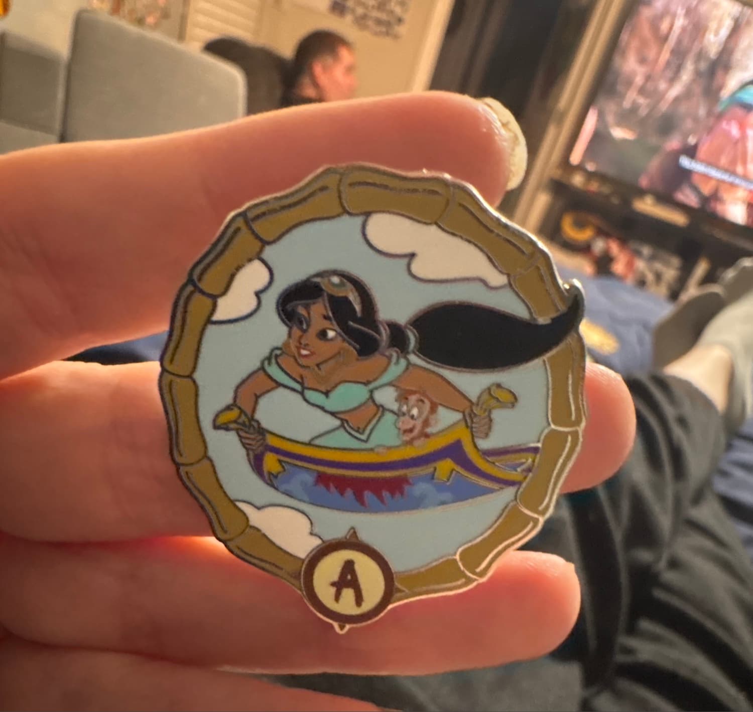 Jasmine and Abu at the Magic Carpets of Aladdin Ride