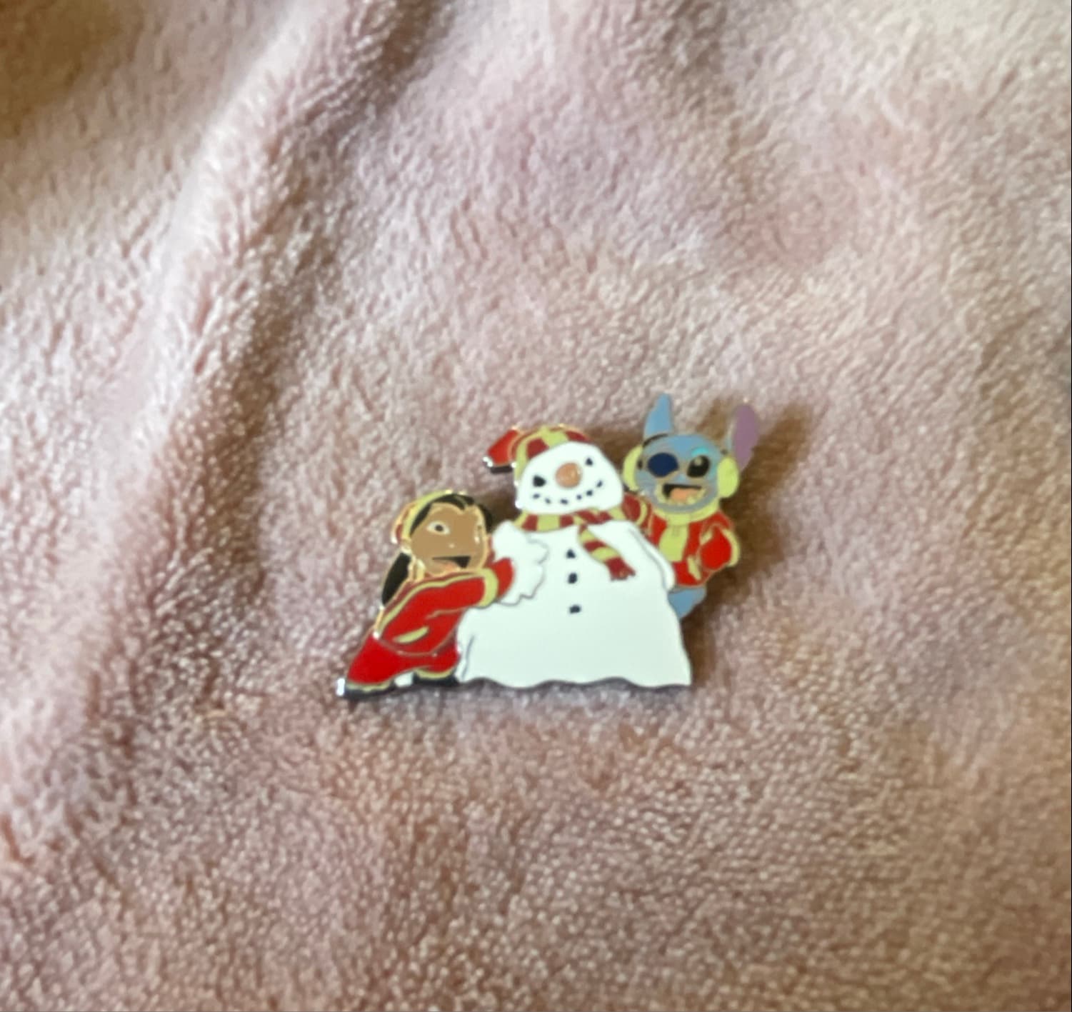 Lilo & Stitch Winter Snow Pin front