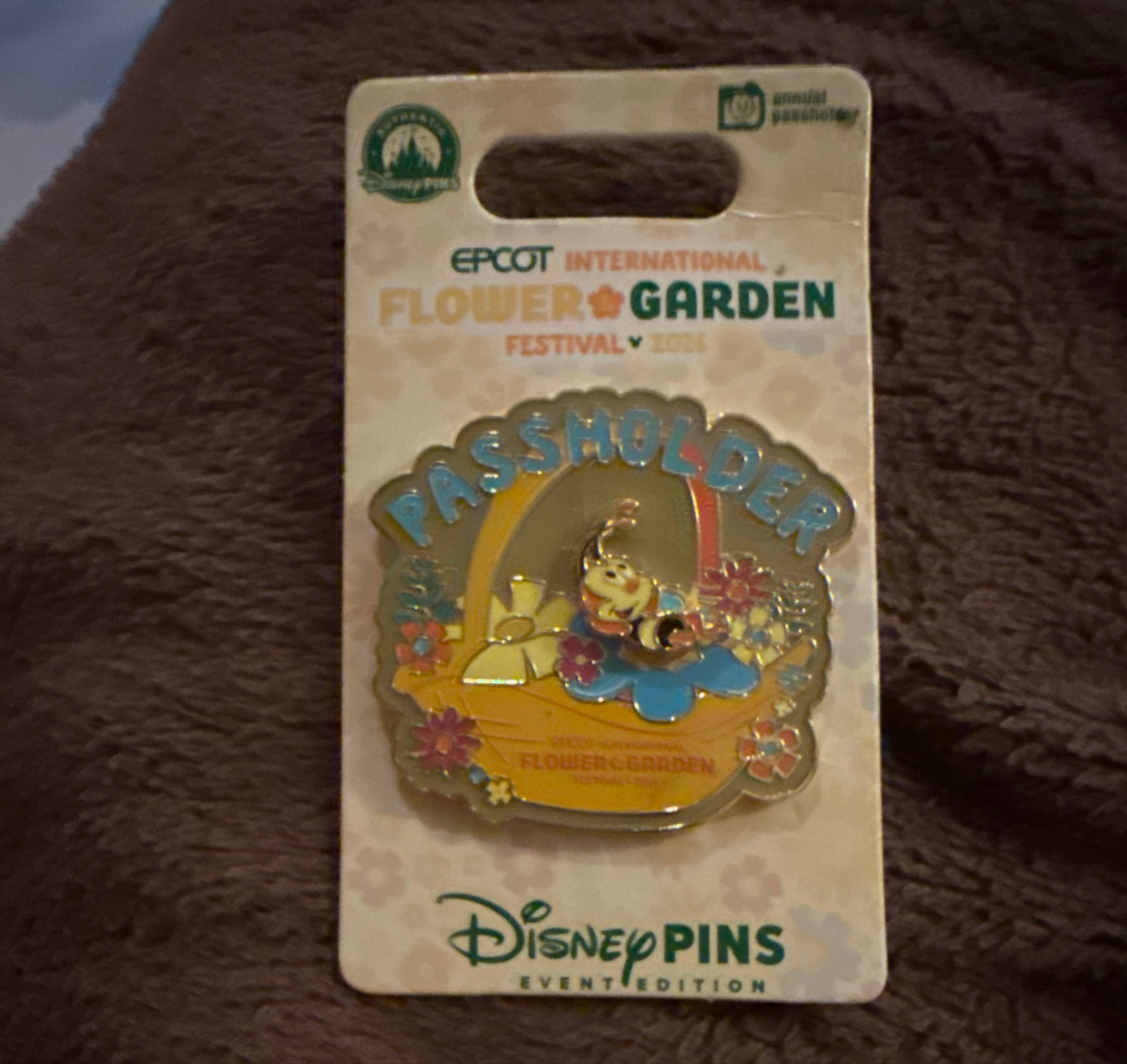 Spike the Bee in Basket Passholder Pin - EPCOT International Flower & Garden Festival 2024 front