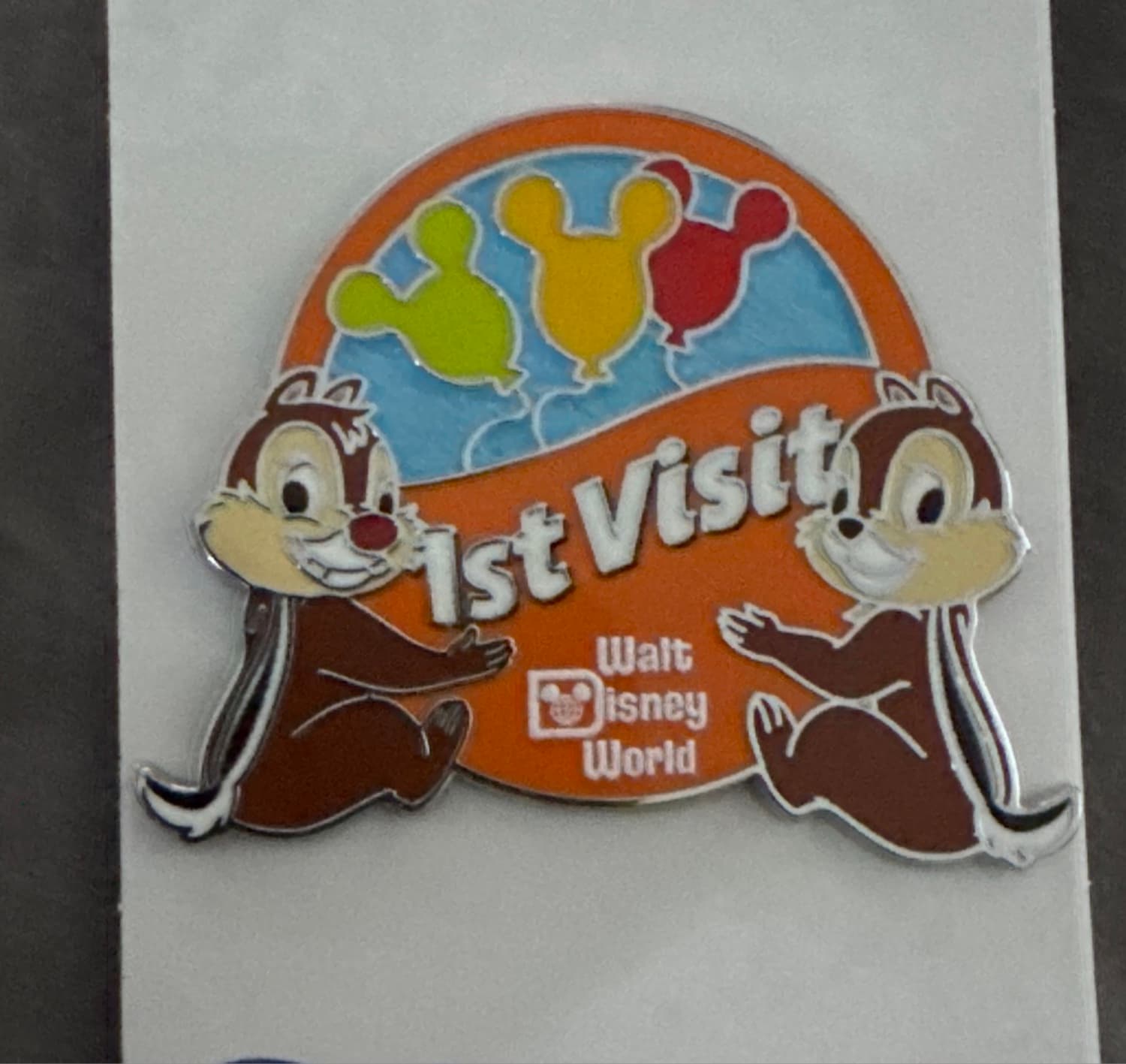 Chip 'n Dale Walt Disney World 1st Visit Pin