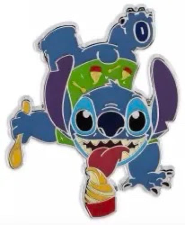 Stitch with Pineapple Swirl (Dole Whip) - Stitch Attacks Snacks Mystery Pin front