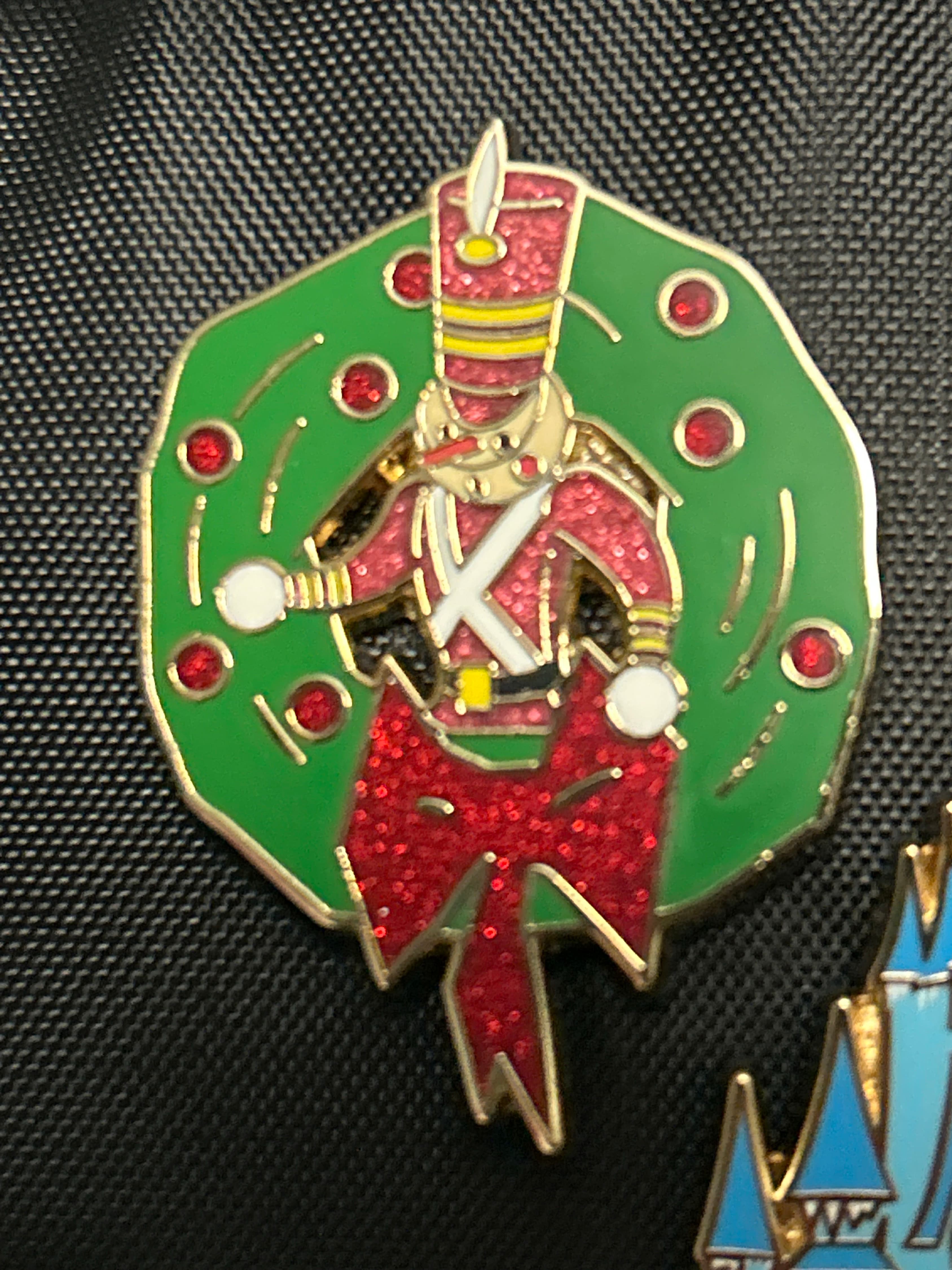 Nutcracker Soldier Christmas Wreath Pin front