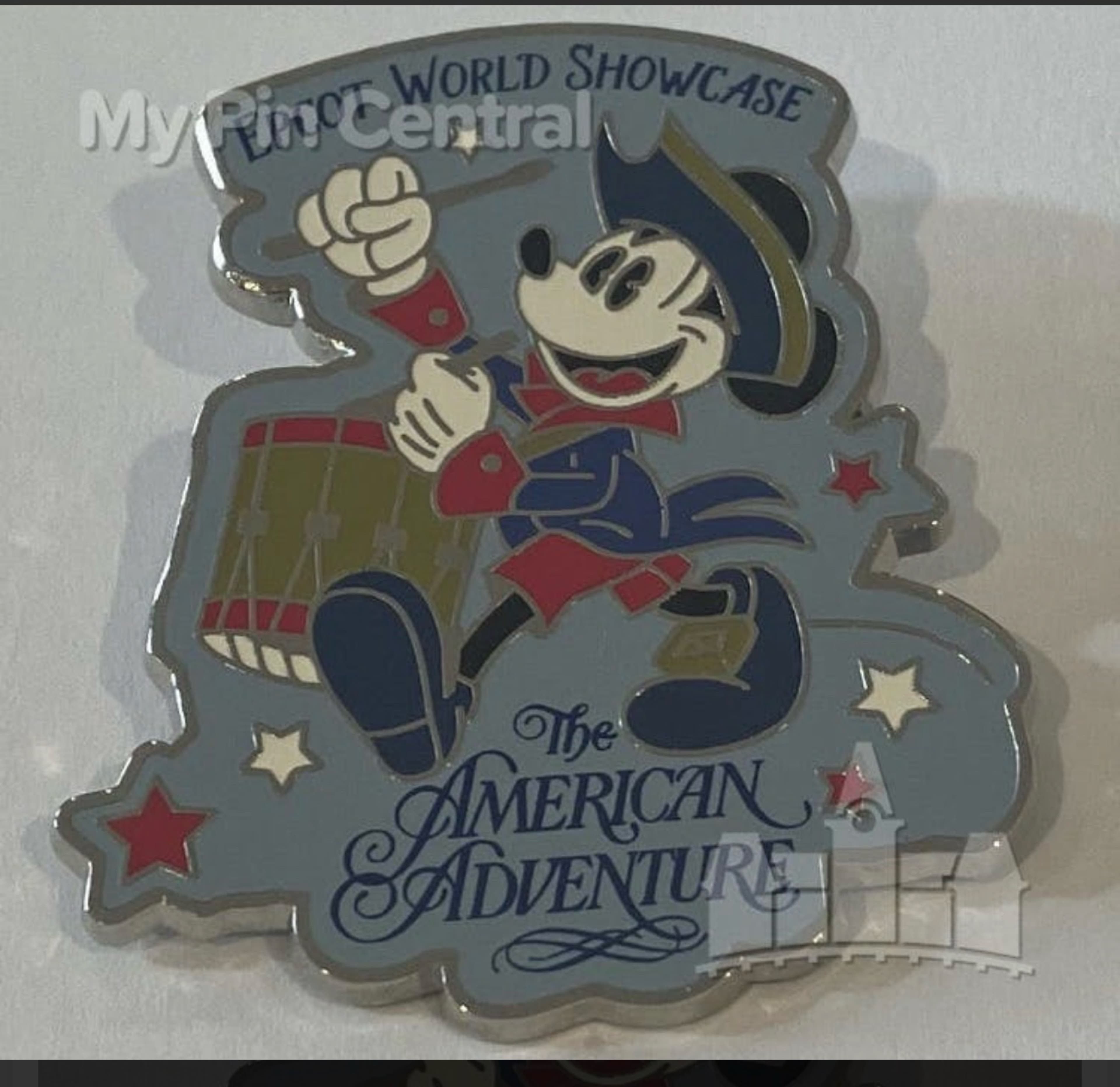 Epcot World Showcase American Adventure Mickey Mouse Drummer Pin front