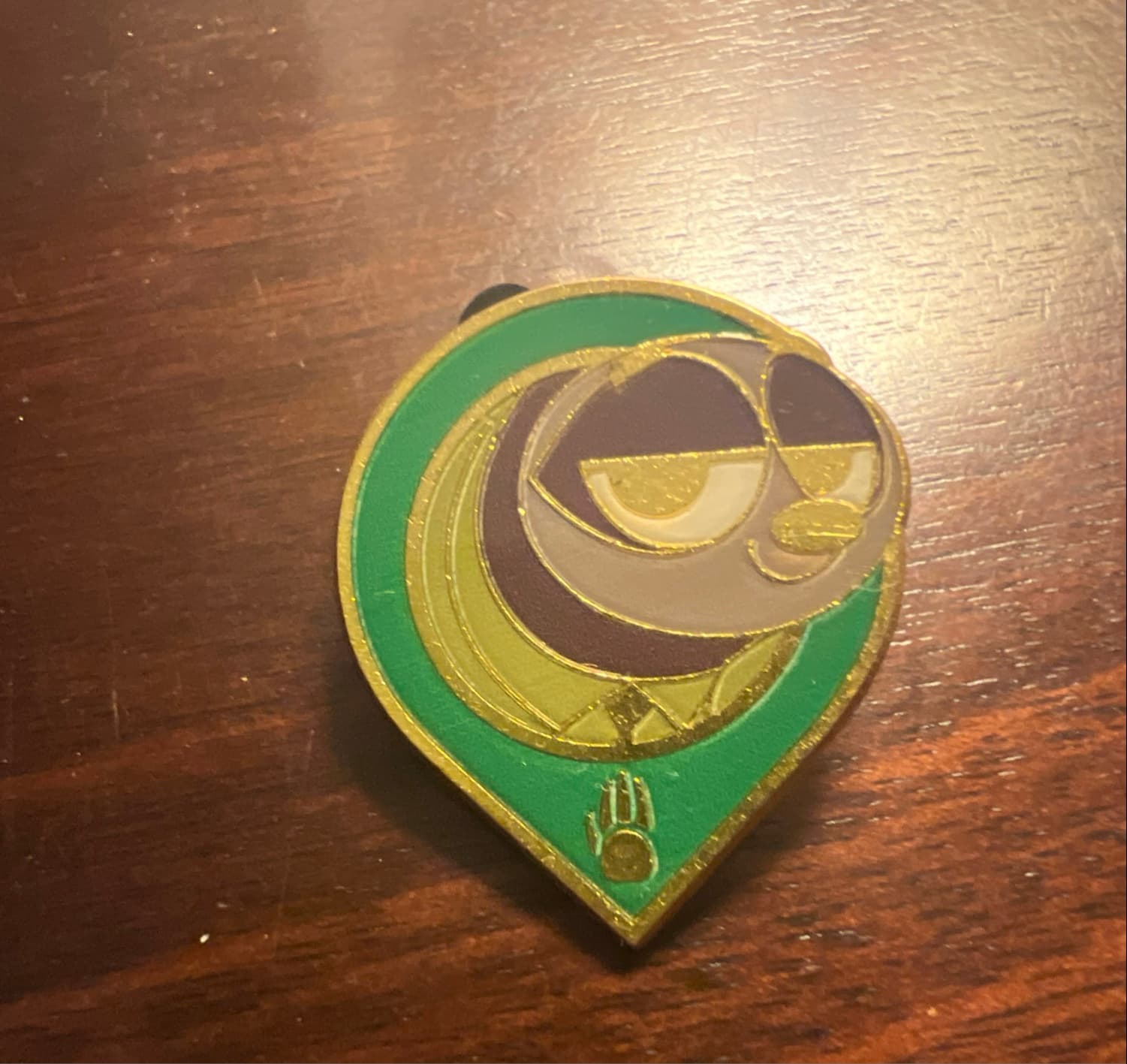 Flash Slothmore Green Map Pin front