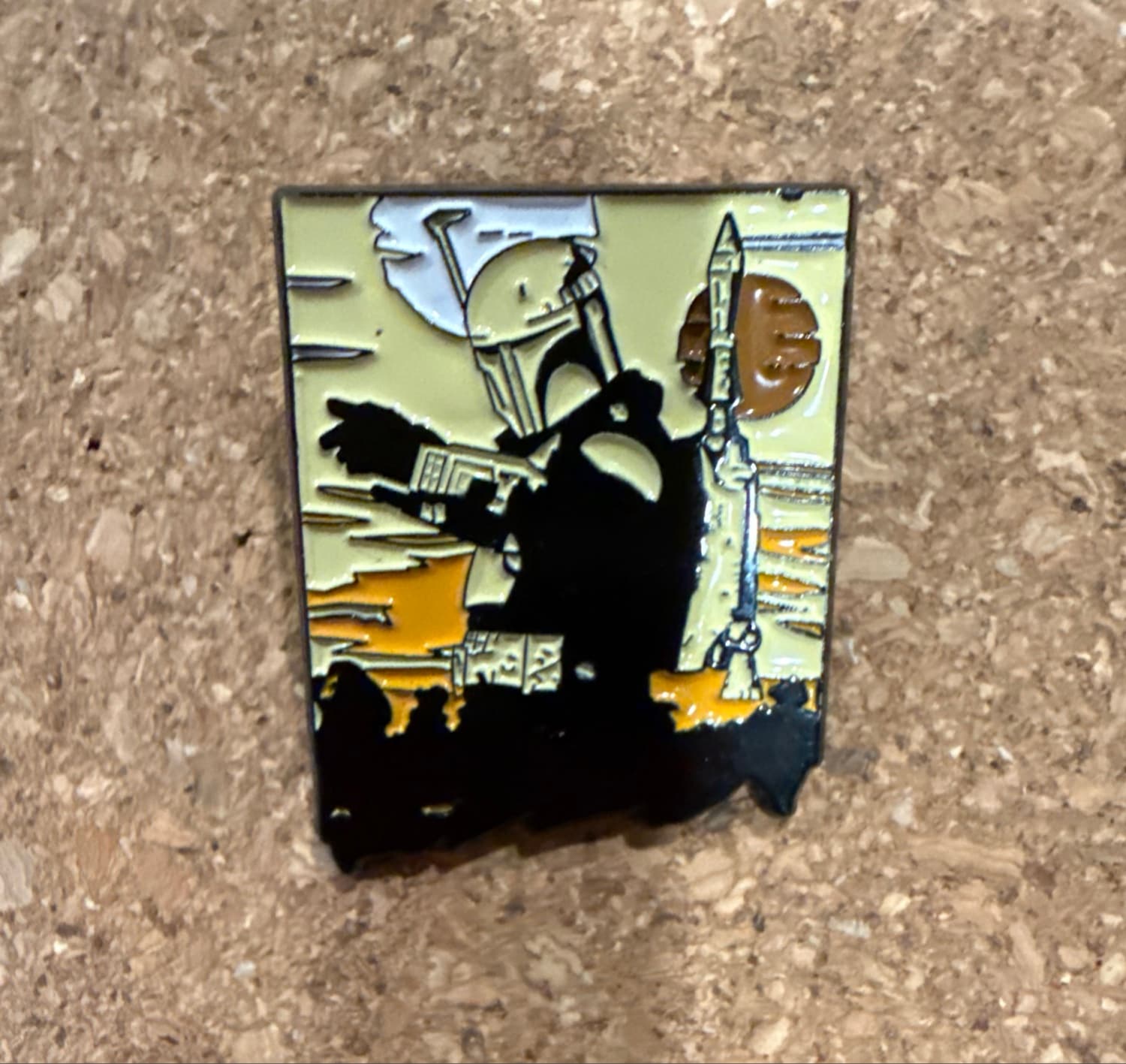 Star Wars: The Book of Boba Fett Enamel Pin Boba the Bounty Hunter Desert Sun front