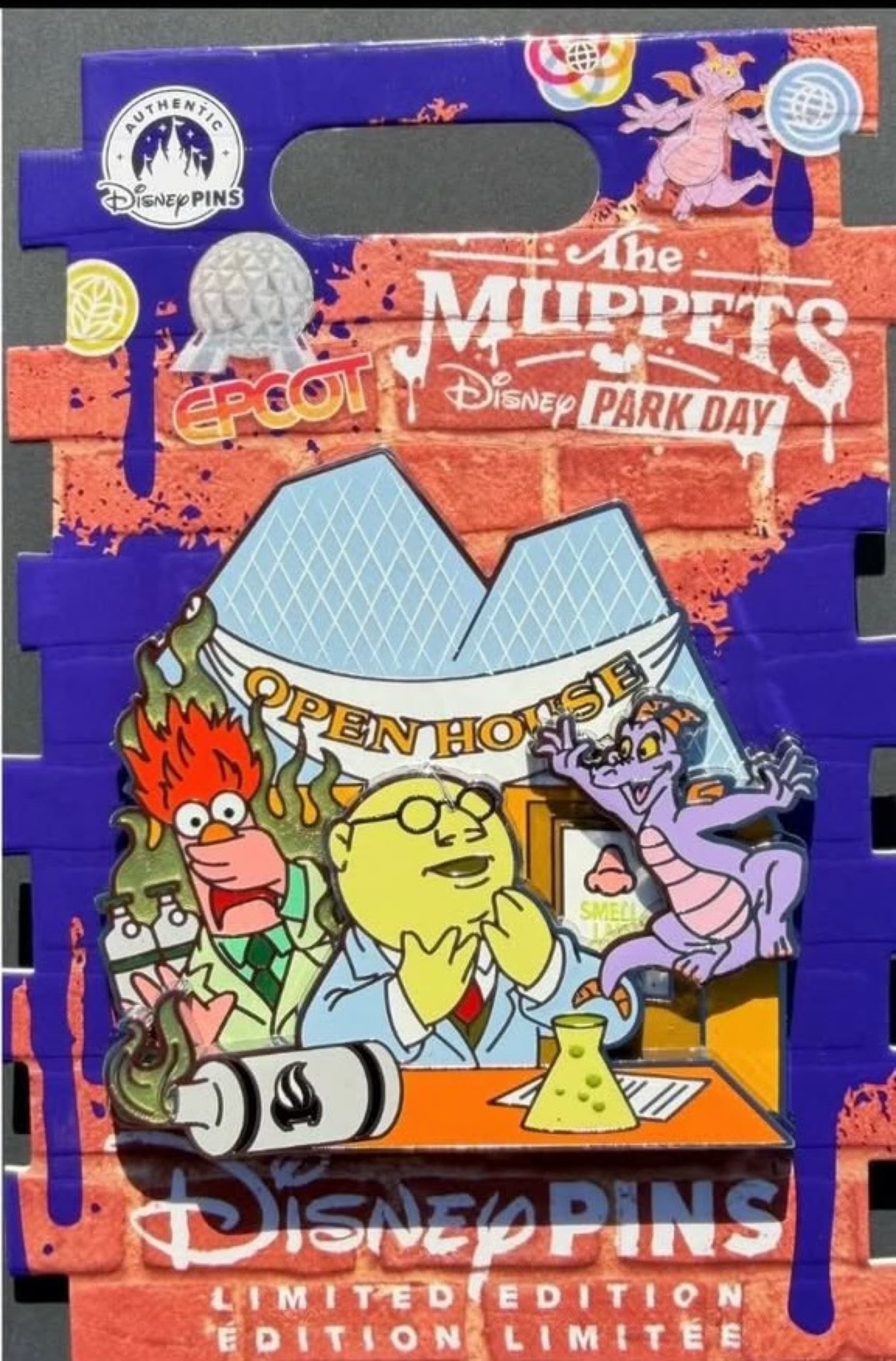 The Muppets Disney Park Day - Epcot- Figment, Bunsen,and Beaker front