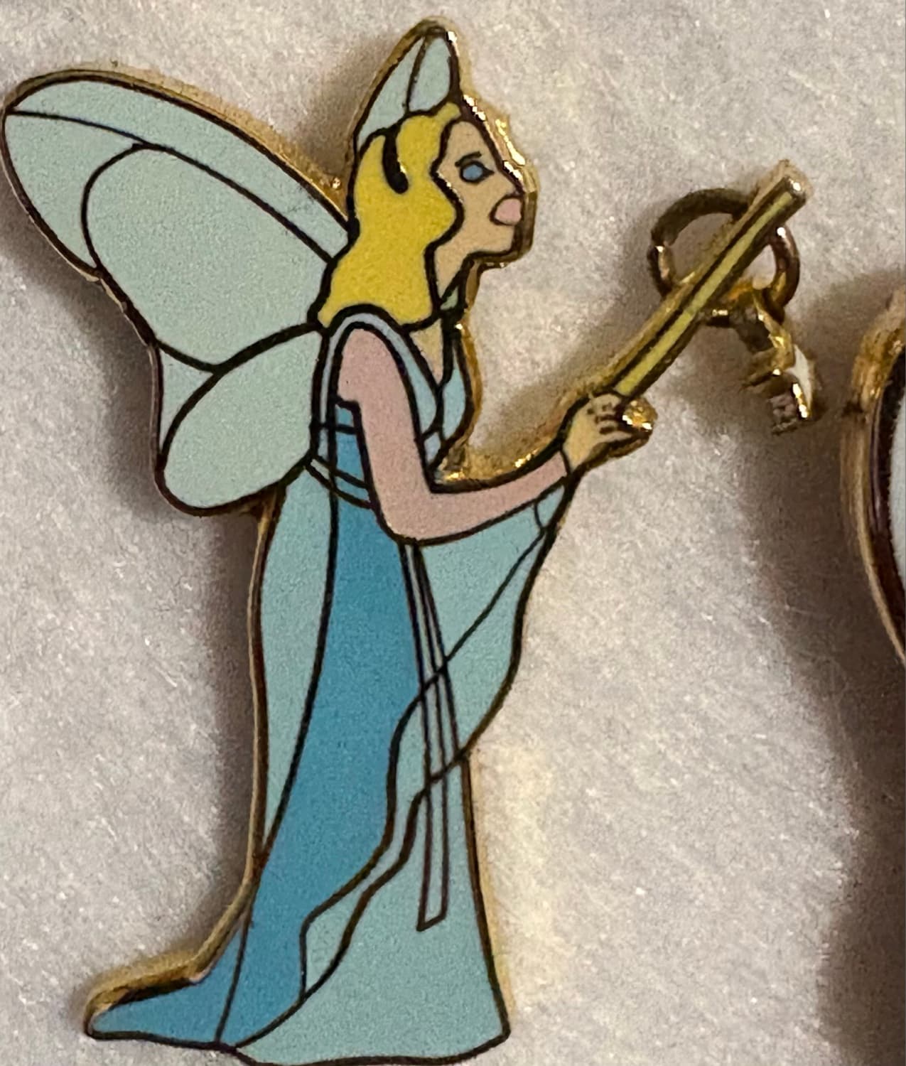 Blue Fairy with Dangling Star Wand Pin