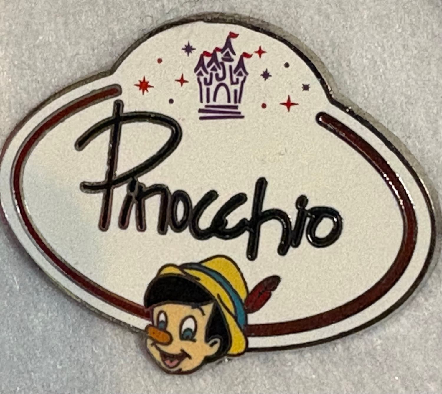 Pinocchio Cast Member Name Tag Signature Pin