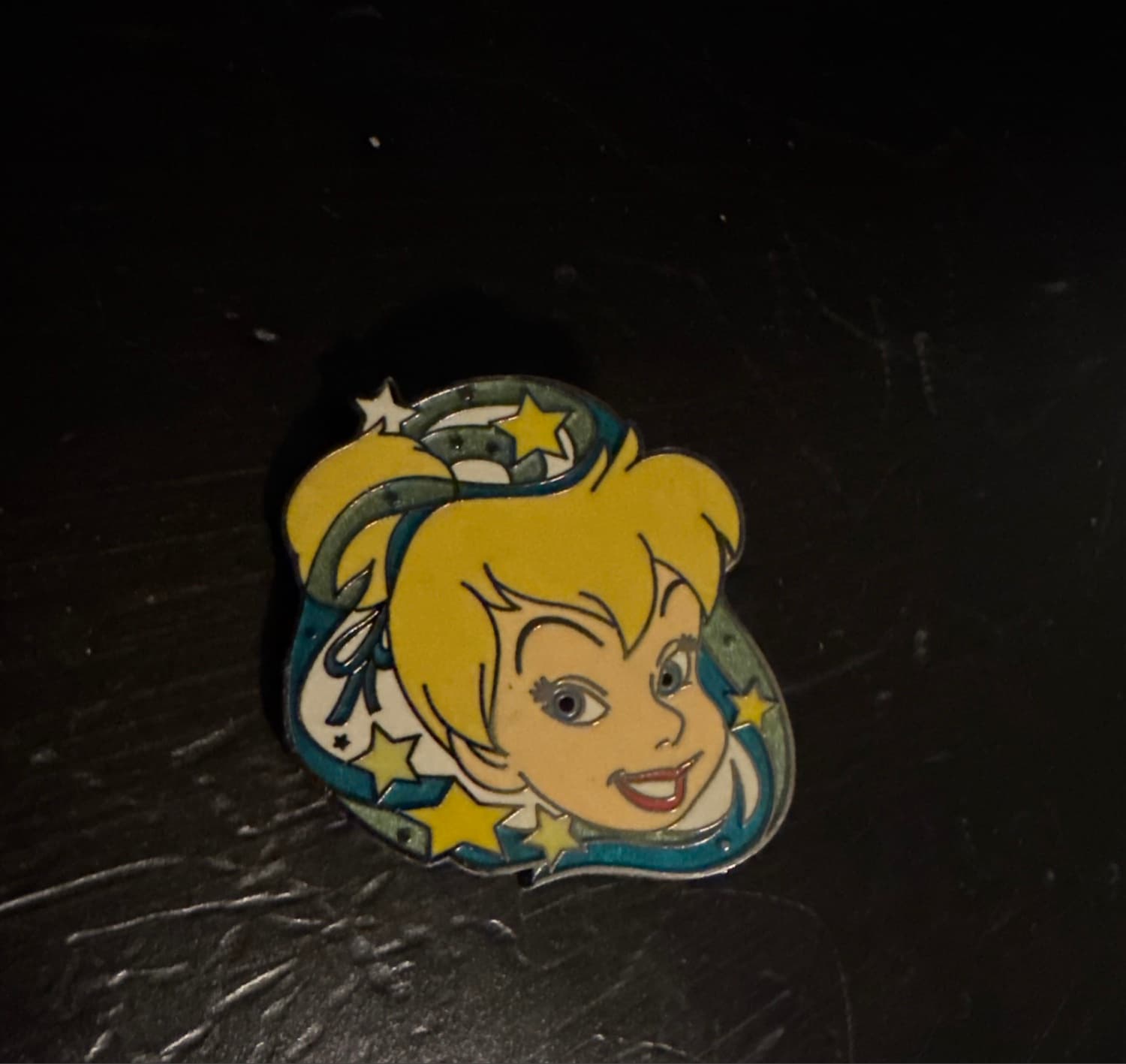 Tinker Bell Head With Stars and Swirls Disney Parks Pin Trading front