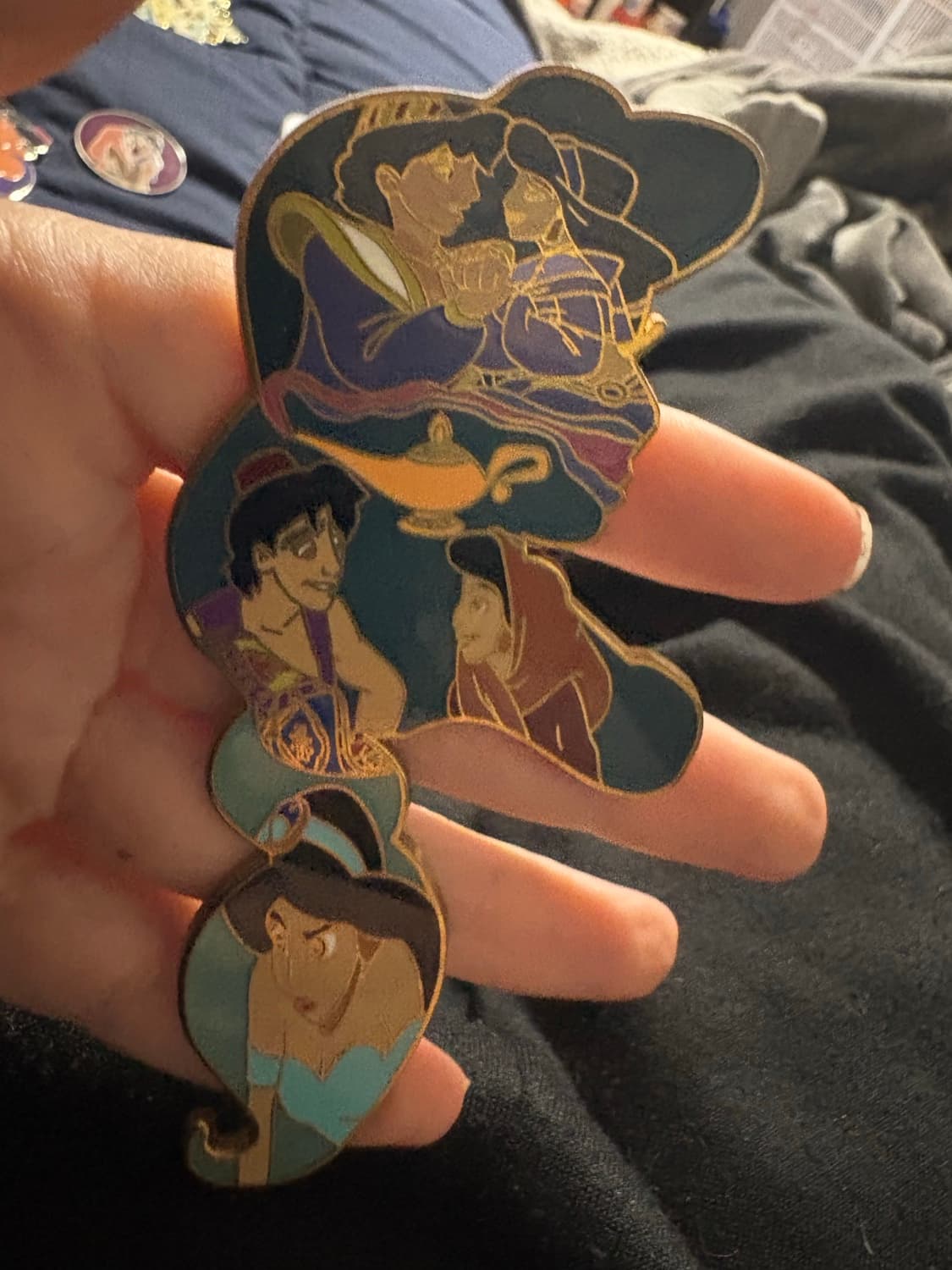 Jasmine silhouette fantasy pin.