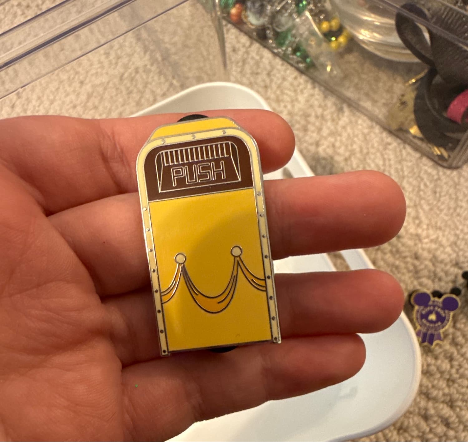 Belle Character Trash Bin Pin